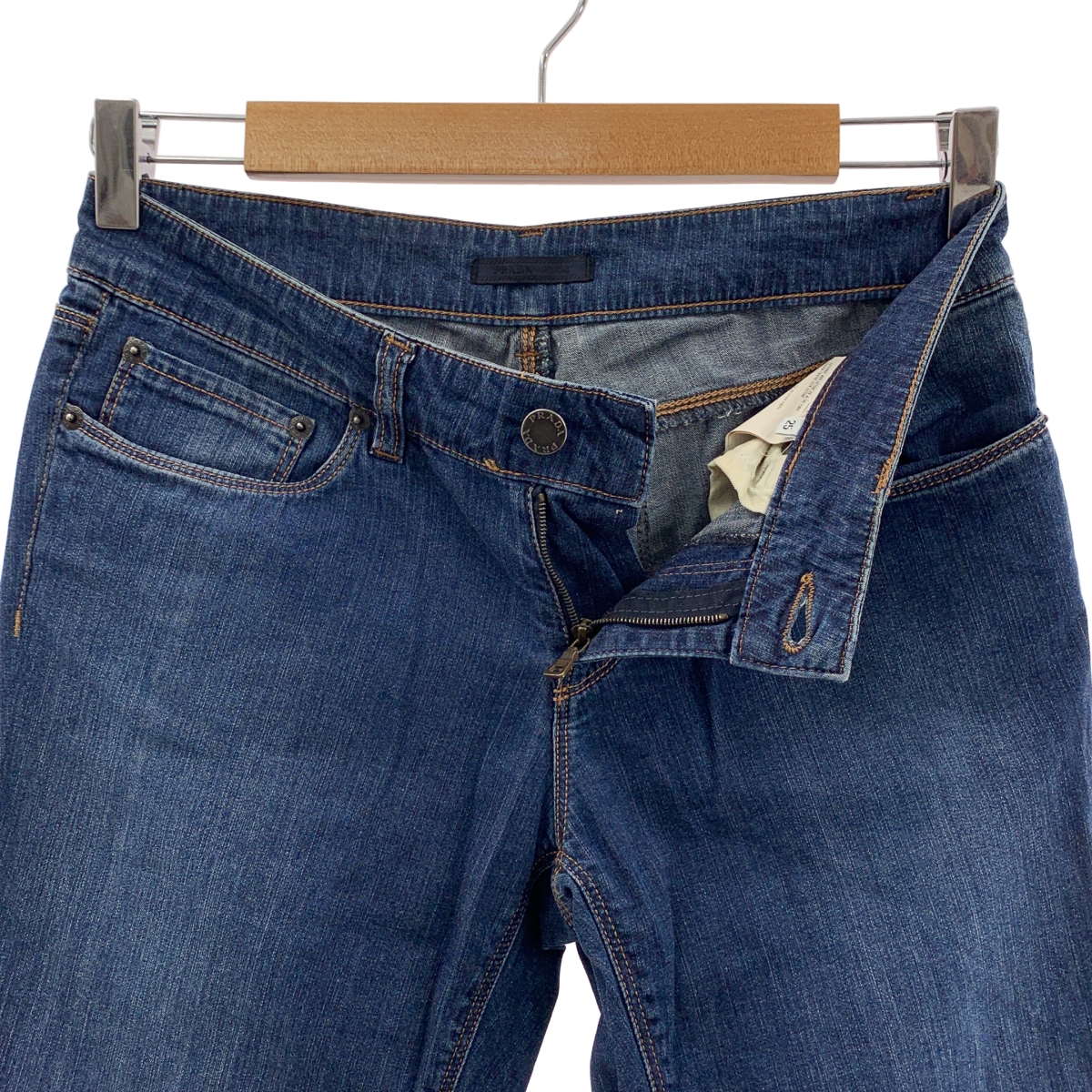 PRADA / プラダ ロゴ レザーパッチ デニム パンツ