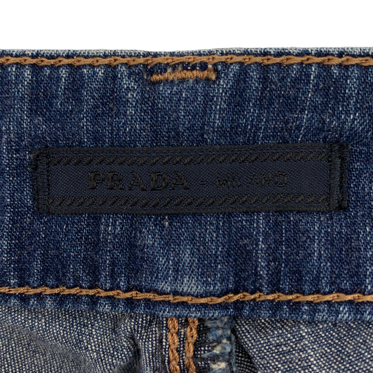 PRADA / プラダ ロゴ レザーパッチ デニム パンツ