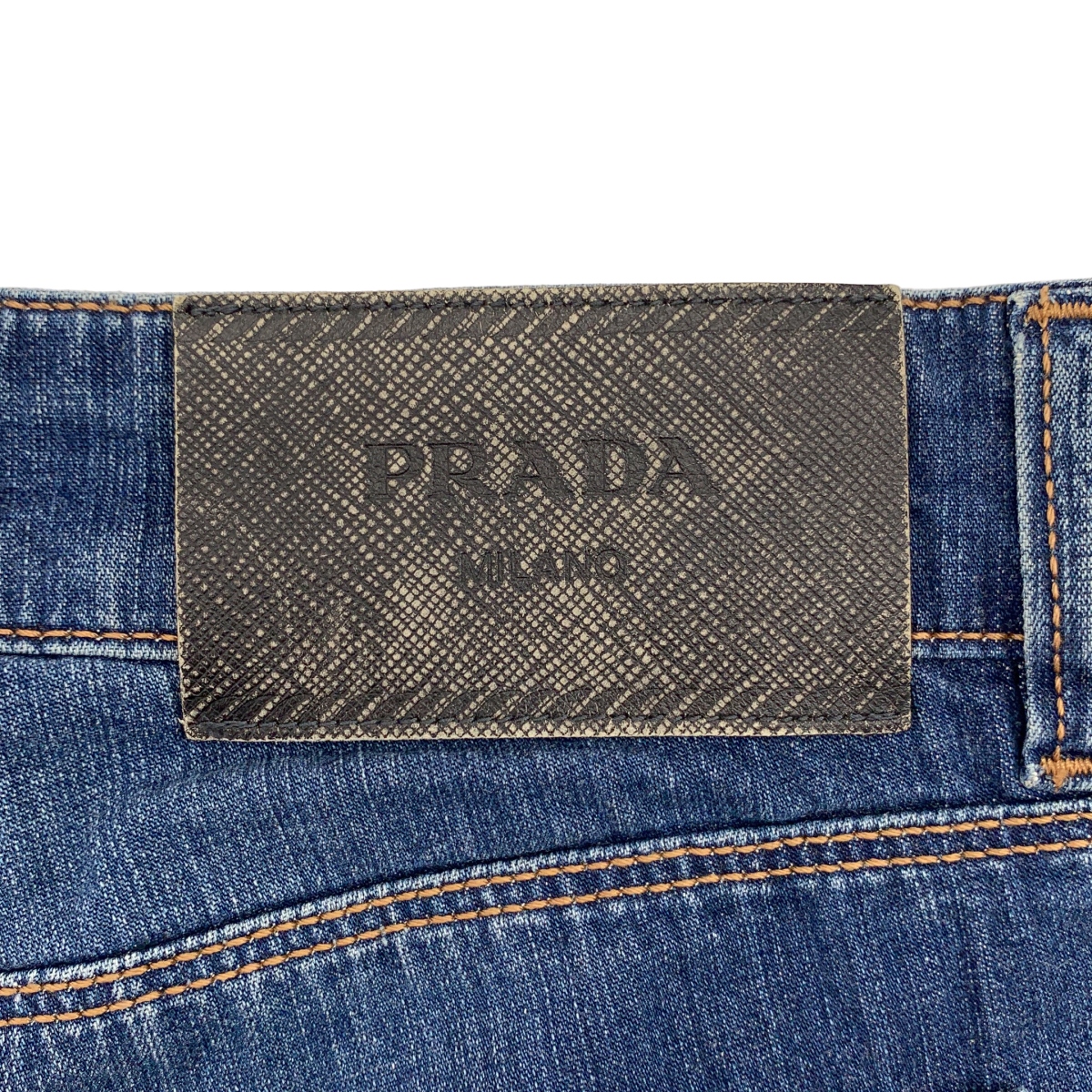 PRADA / プラダ ロゴ レザーパッチ デニム パンツ