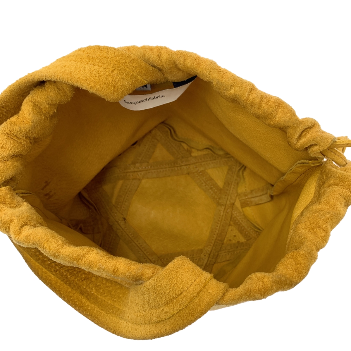 Sasquatchfabrix. / サスクワッチファブリックス LEATHER HELMET BAG スエード 巾着 バッグ