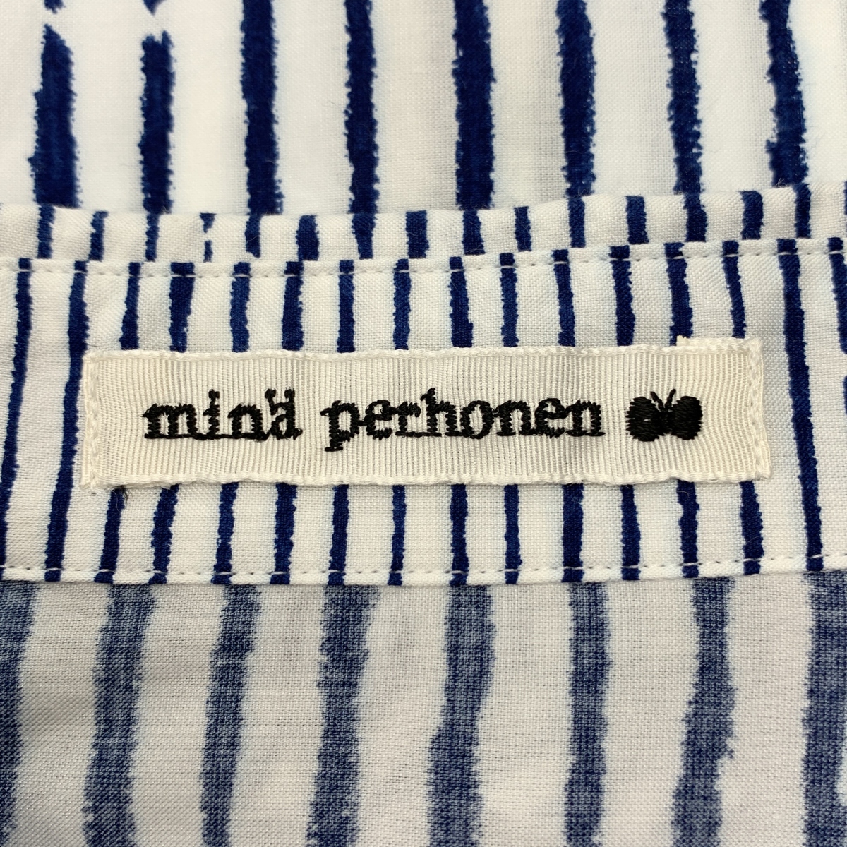 mina perhonen / ミナペルホネン misty flower フラワー ストライプ ラウンドカラー シャツ