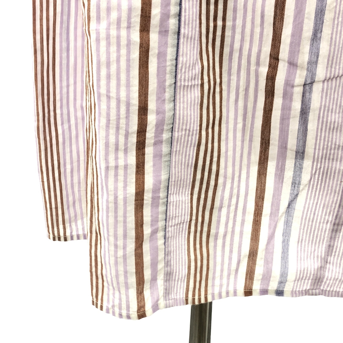 ne Quittez pas / ヌキテパ Cotton Voile Stripe Sleeveless Embroidery Dress コットンボイル ストライプ ノースリーブ ワンピース