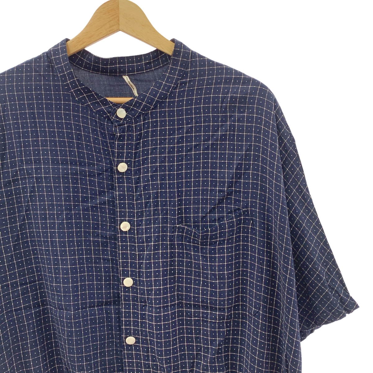 m's braque / エムズブラック レーヨン 総柄 ハーフスリーブシャツ ブラウス