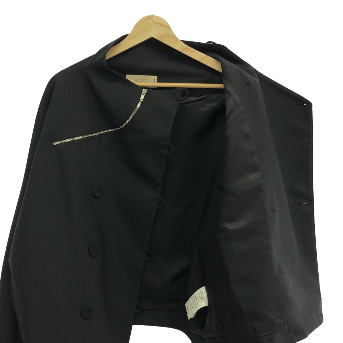 MAISON FLANEUR / メゾンフラネール ハイネック ダブル オーバー ジャケット / 総裏地