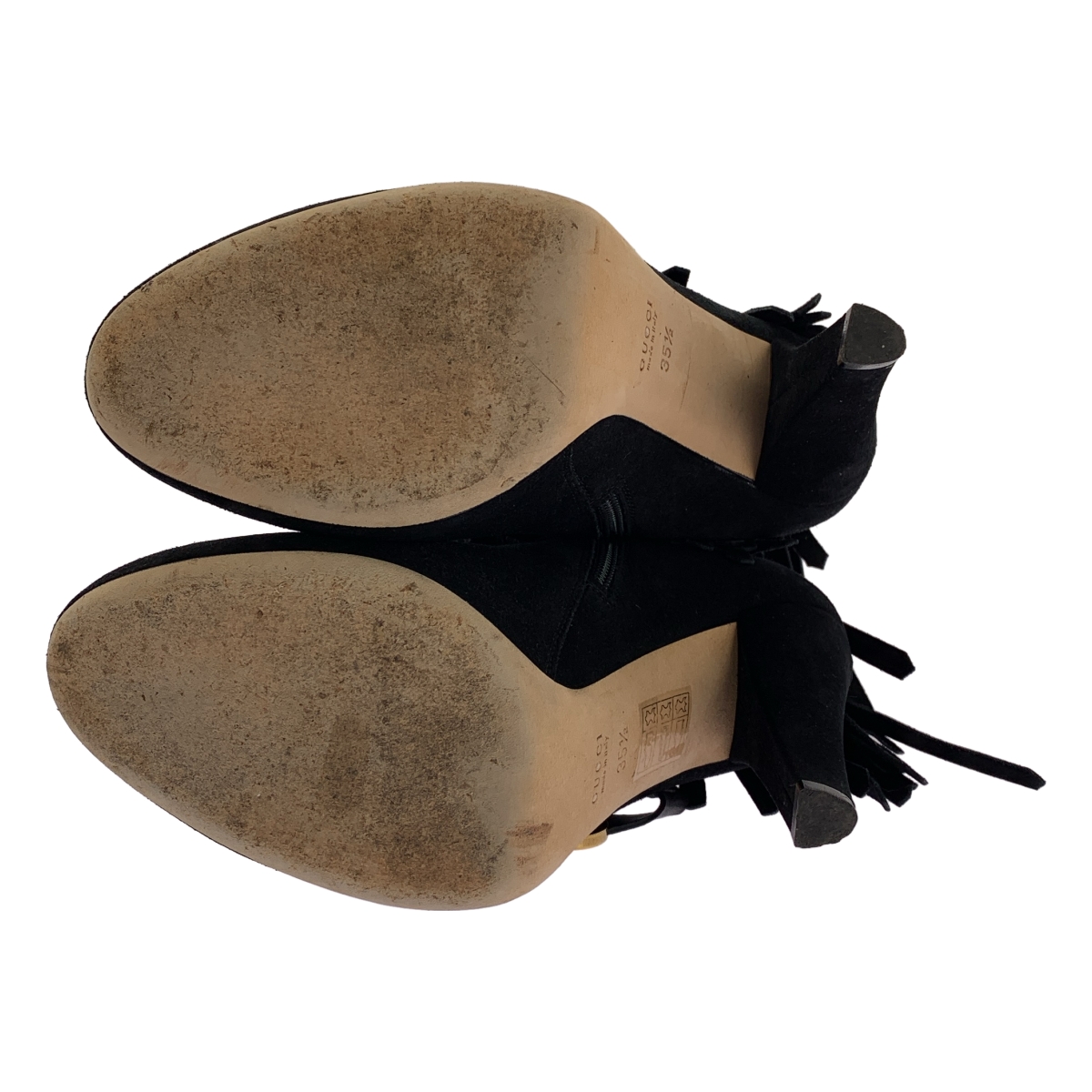 GUCCI / グッチ スエードレザー フリンジ サイドジップ ショートブーツ