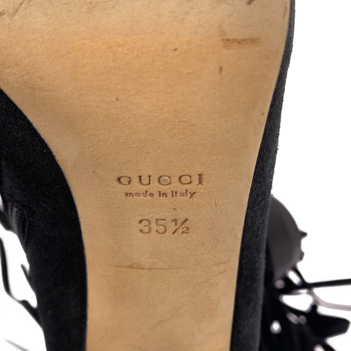 GUCCI / グッチ スエードレザー フリンジ サイドジップ ショートブーツ