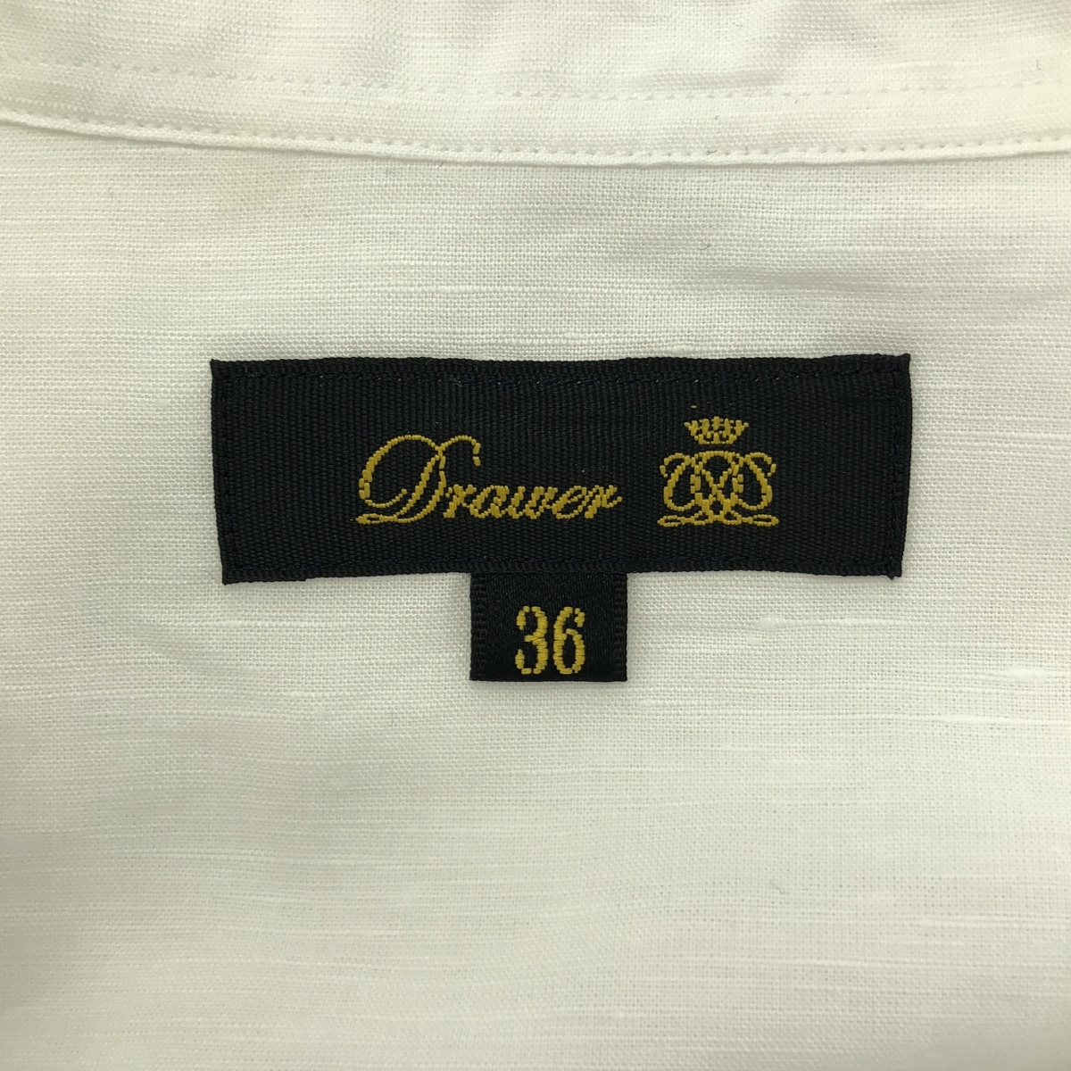 Drawer / ドゥロワー リネンコットン ハーフスリーブ比翼シャツ