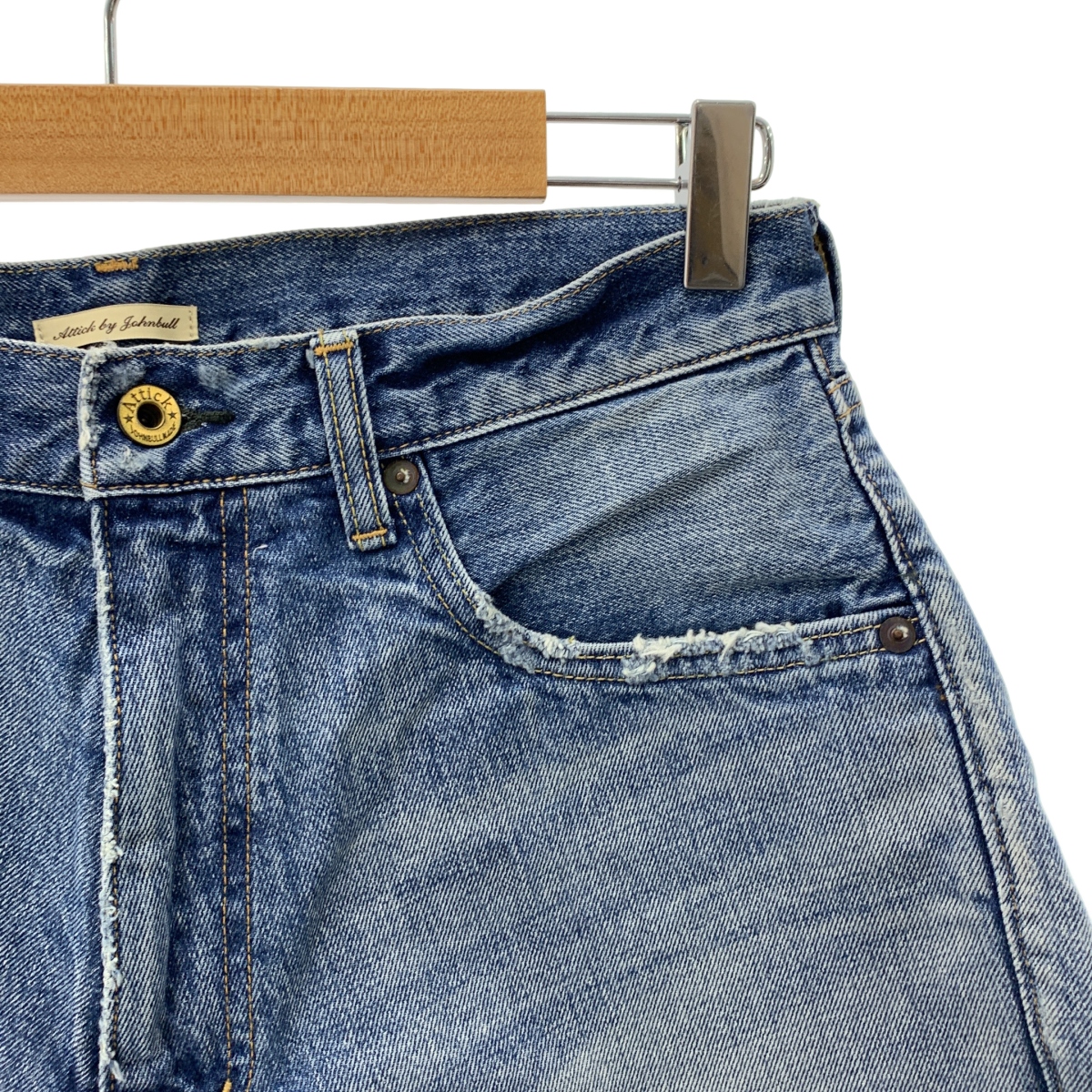 AP STUDIO / エーピーストゥディオ × ATTICK BY JOHNBULL / アティックバイジョンブル ダメージ加工 カットオフ デニム ショートパンツ ショーツ