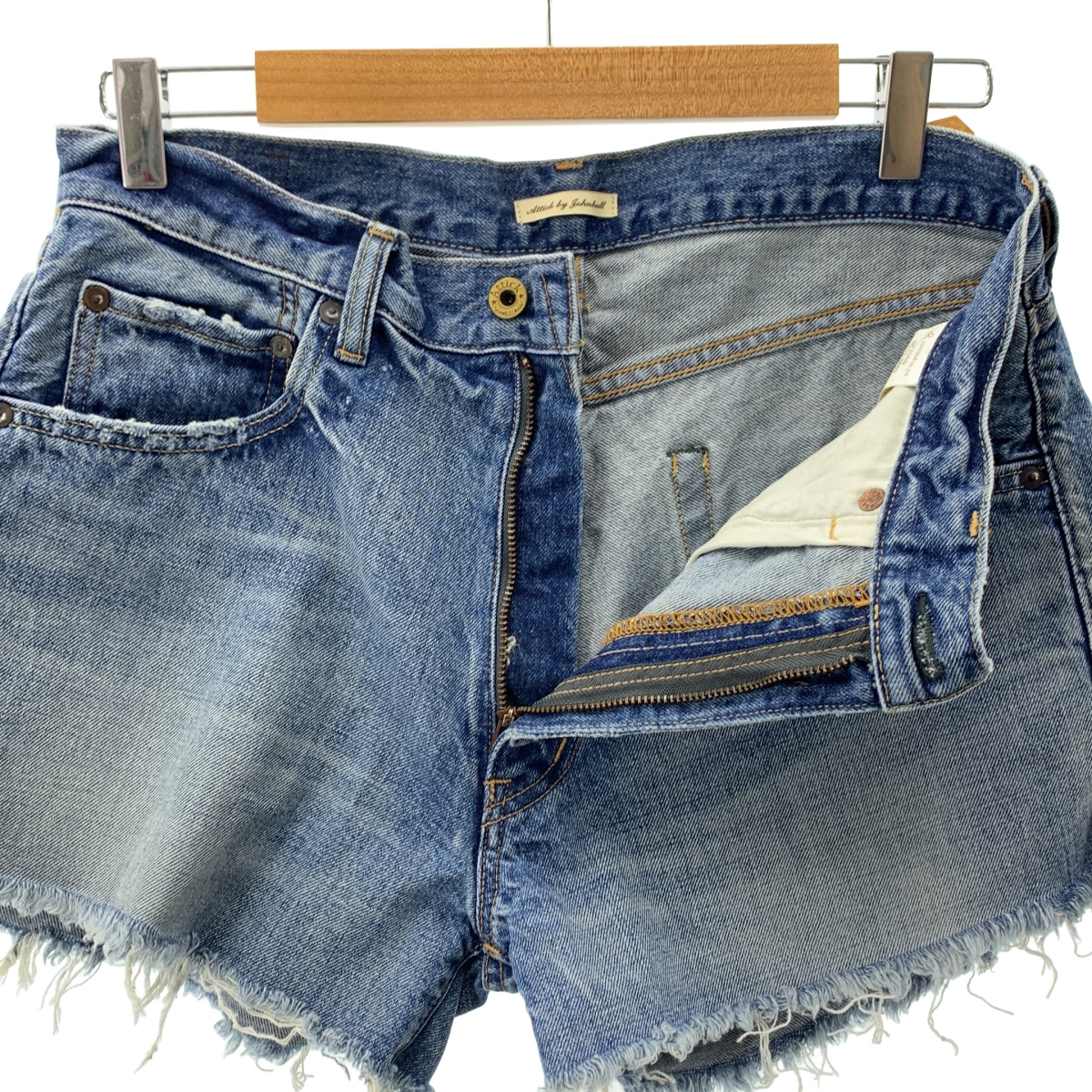 AP STUDIO / エーピーストゥディオ × ATTICK BY JOHNBULL / アティックバイジョンブル ダメージ加工 カットオフ デニム ショートパンツ ショーツ