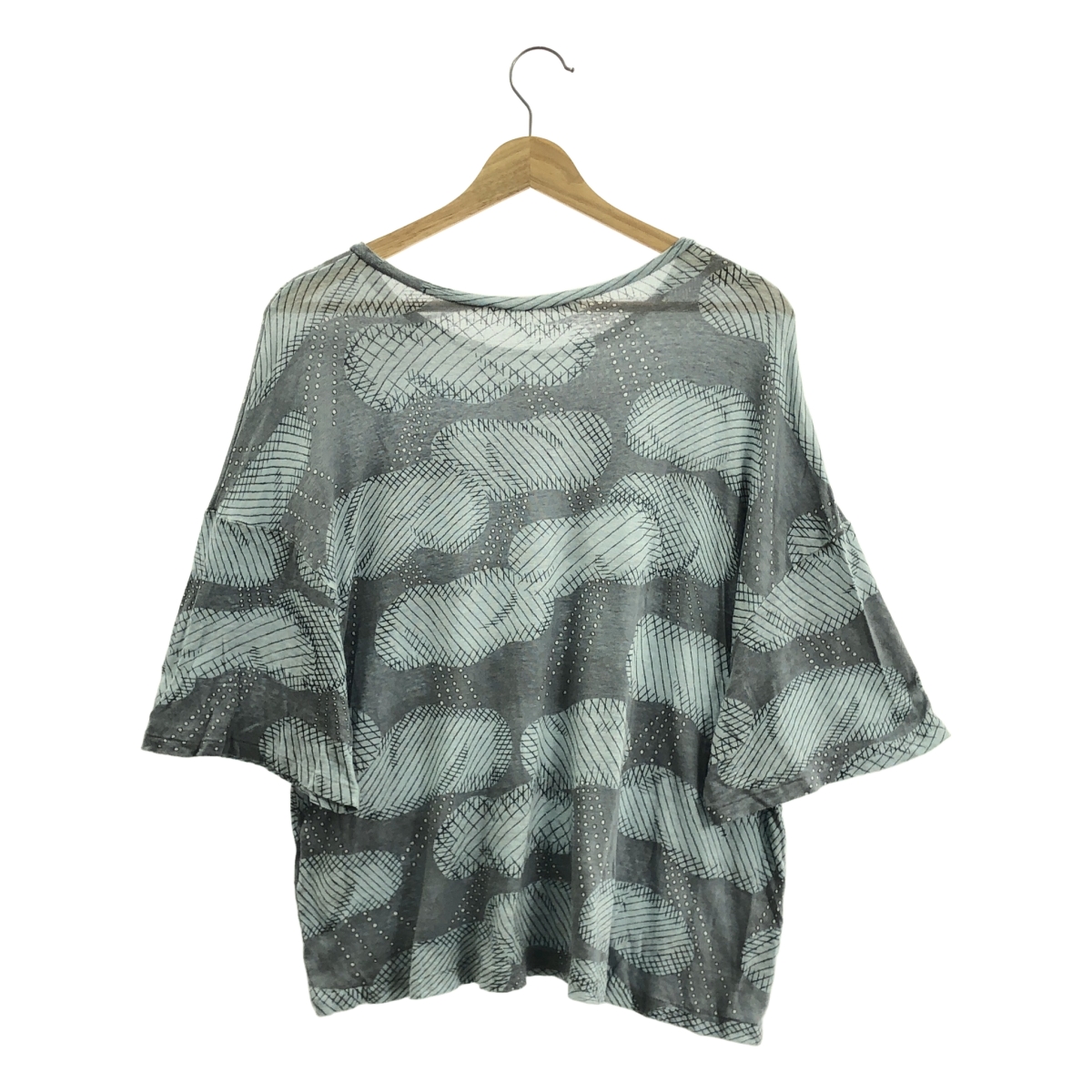 mina perhonen / ミナペルホネン after rain / アフターレイン リネン レーヨン 総柄 クルーネック Tシャツ カットソー