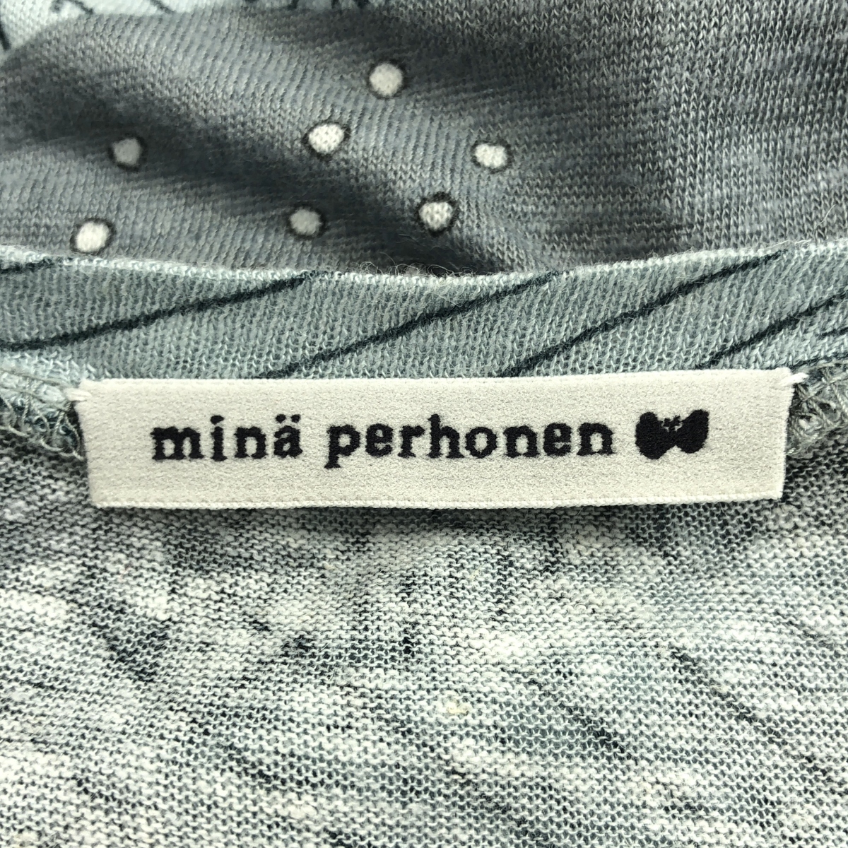 mina perhonen / ミナペルホネン after rain / アフターレイン リネン レーヨン 総柄 クルーネック Tシャツ カットソー