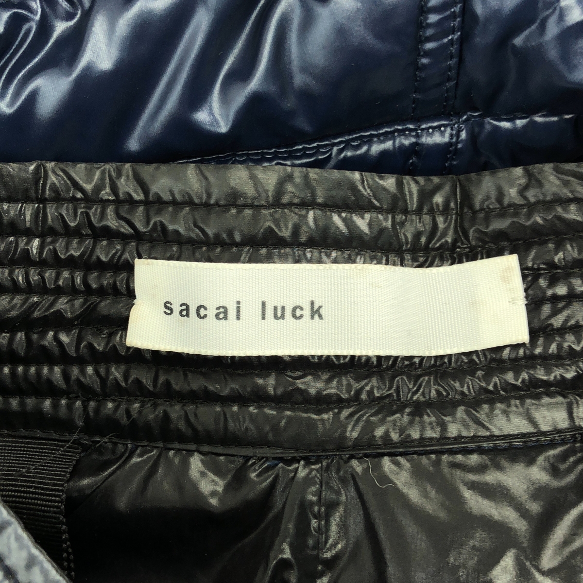 sacai luck / サカイラック オーバーシルエットドローストリング ロング ダウンジャケット / スリーブ・フード着脱可