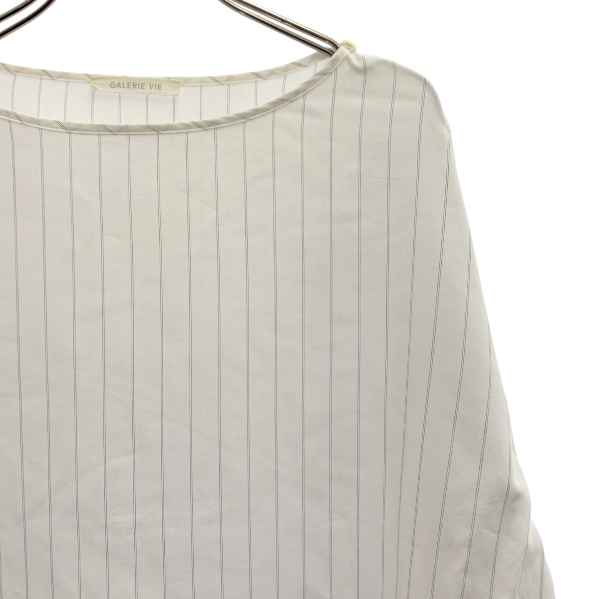 GALERIE VIE / ギャルリーヴィー ストライプ セルロースブロード ボートネックブラウス