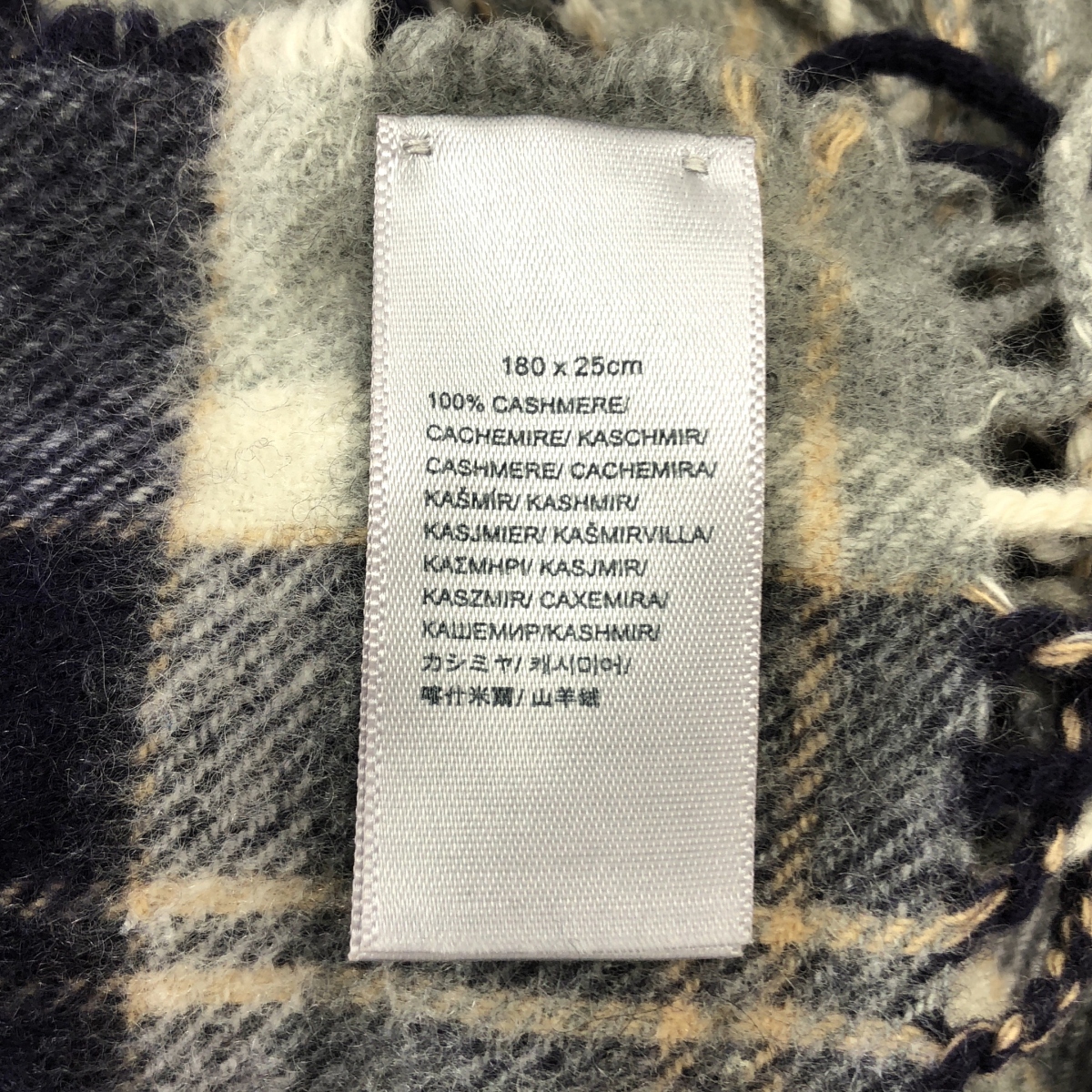 JOHNSTONS OF ELGIN / ジョンストンズオブエルガン カシミヤ チェック フリンジ マフラー ストール