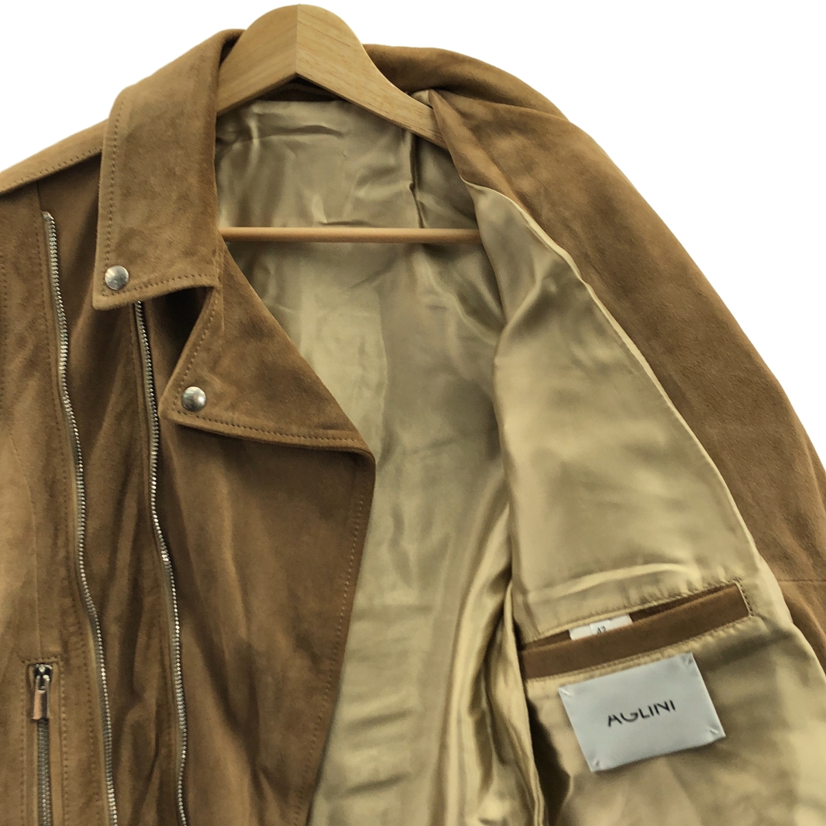 その他 【AGLINI / アグリーニ】 シープ スエード ライダースジャケット
