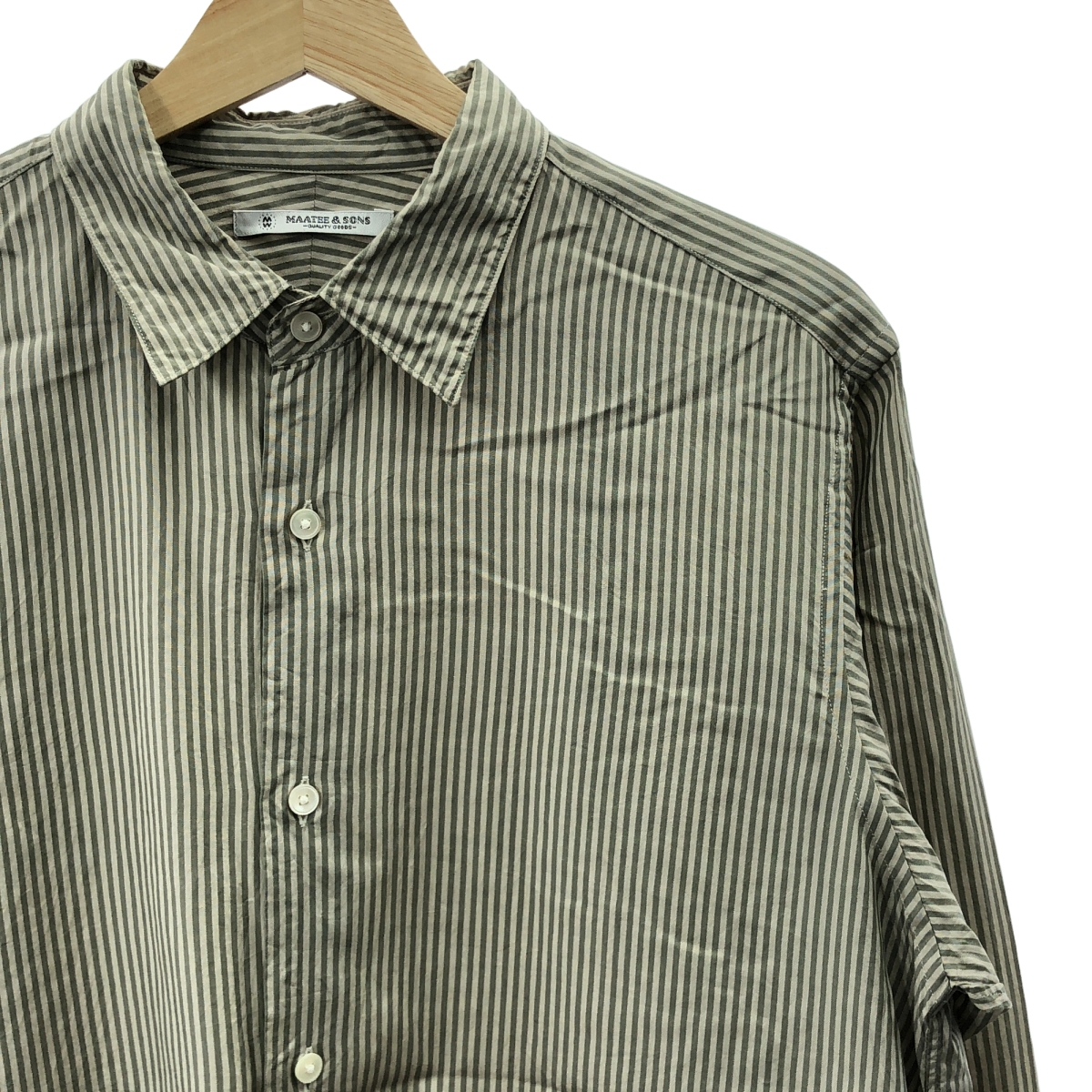 MAATEE&SONS / マーティー&サンズ CHARLES SILK COTTON STRIPE チャールズ シルク コットン ストライプ シャツ