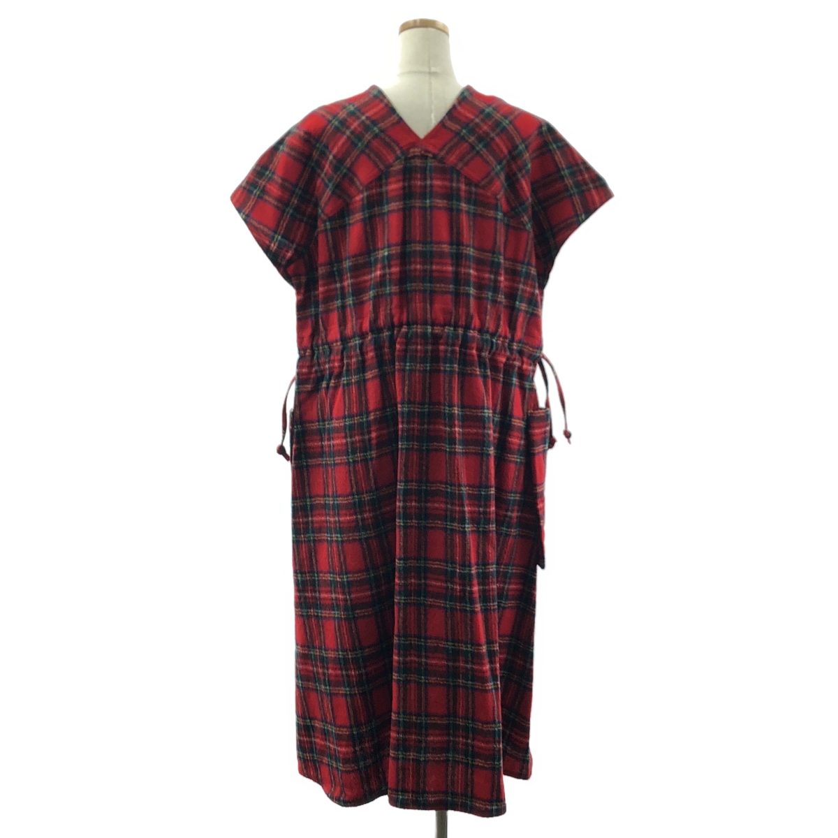R & D.M.Co- / オールドマンズテーラー WOOL TARTAN CHECK POCET DRESS ウール タータンチェック ポケットドレス ワンピース