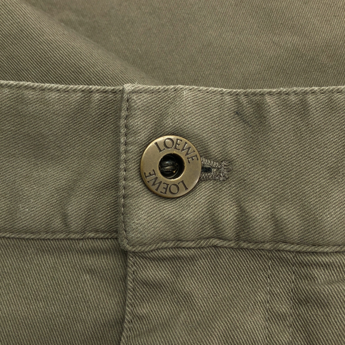 LOEWE / ロエベ ロゴ レザーパッチ ストレッチ タック ワイドパンツ