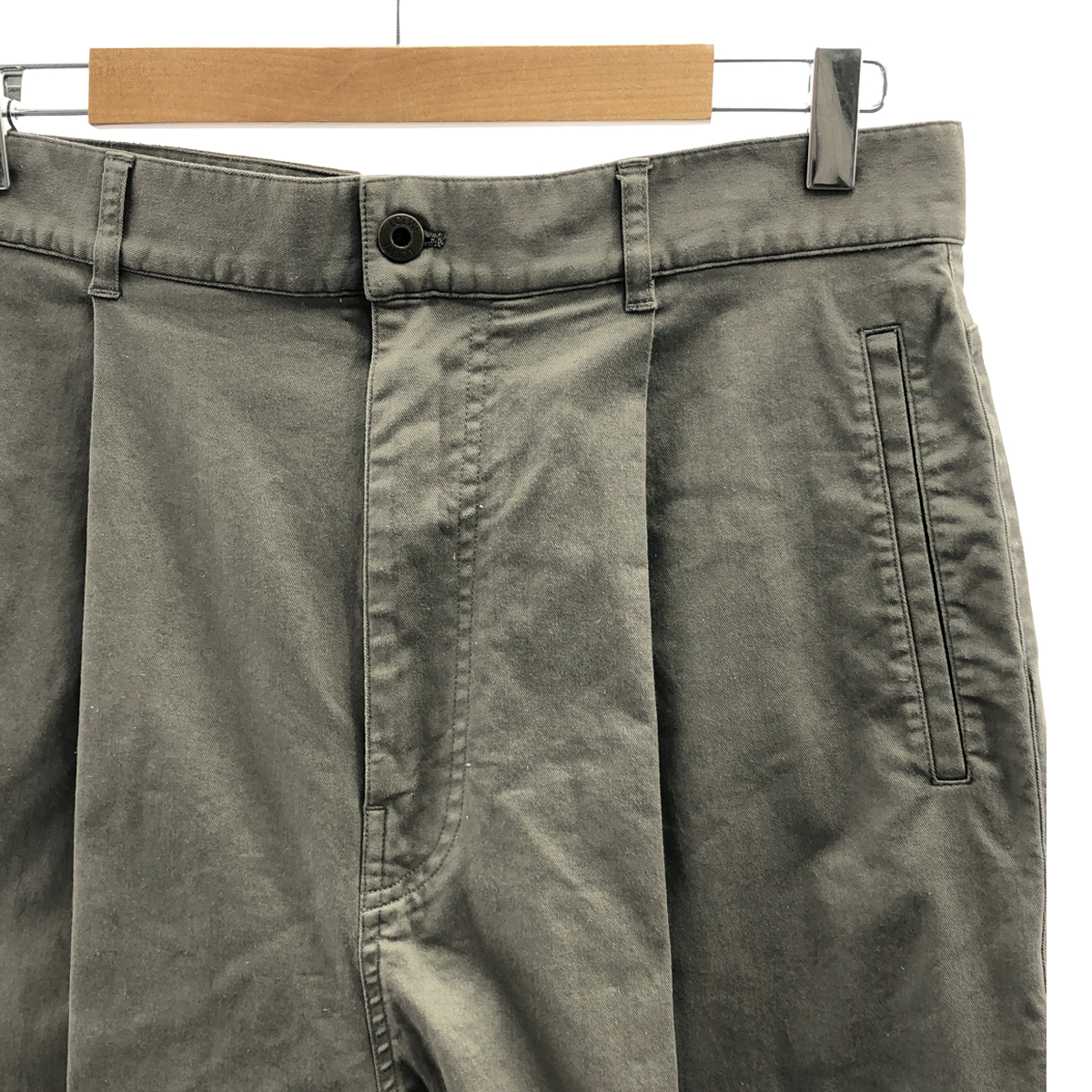 LOEWE / ロエベ ロゴ レザーパッチ ストレッチ タック ワイドパンツ