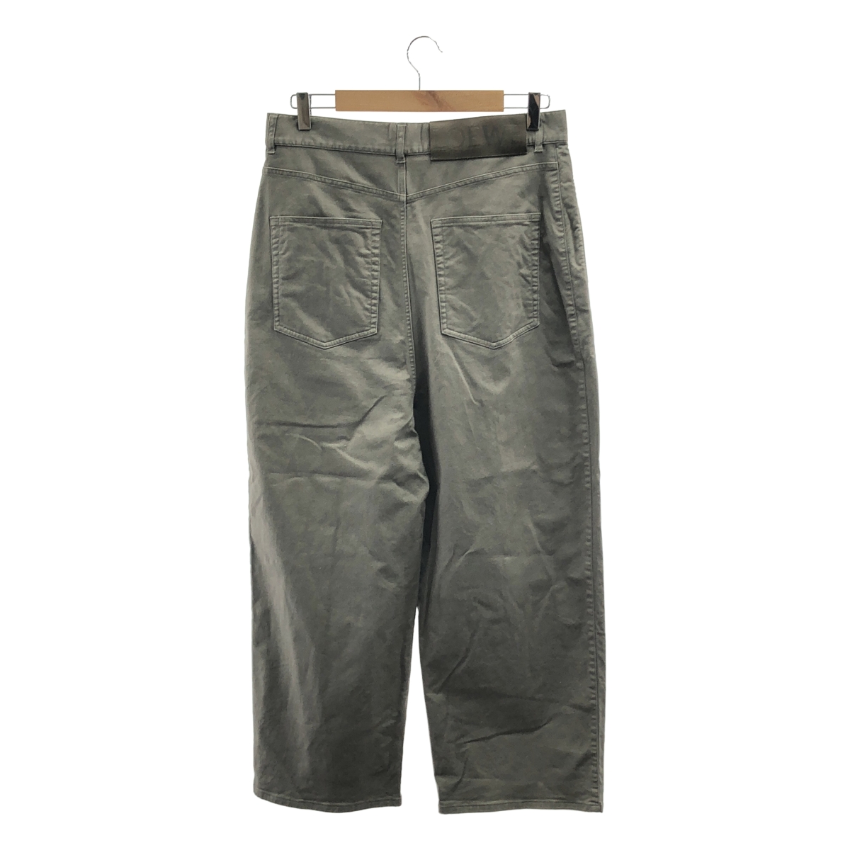 LOEWE / ロエベ ロゴ レザーパッチ ストレッチ タック ワイドパンツ