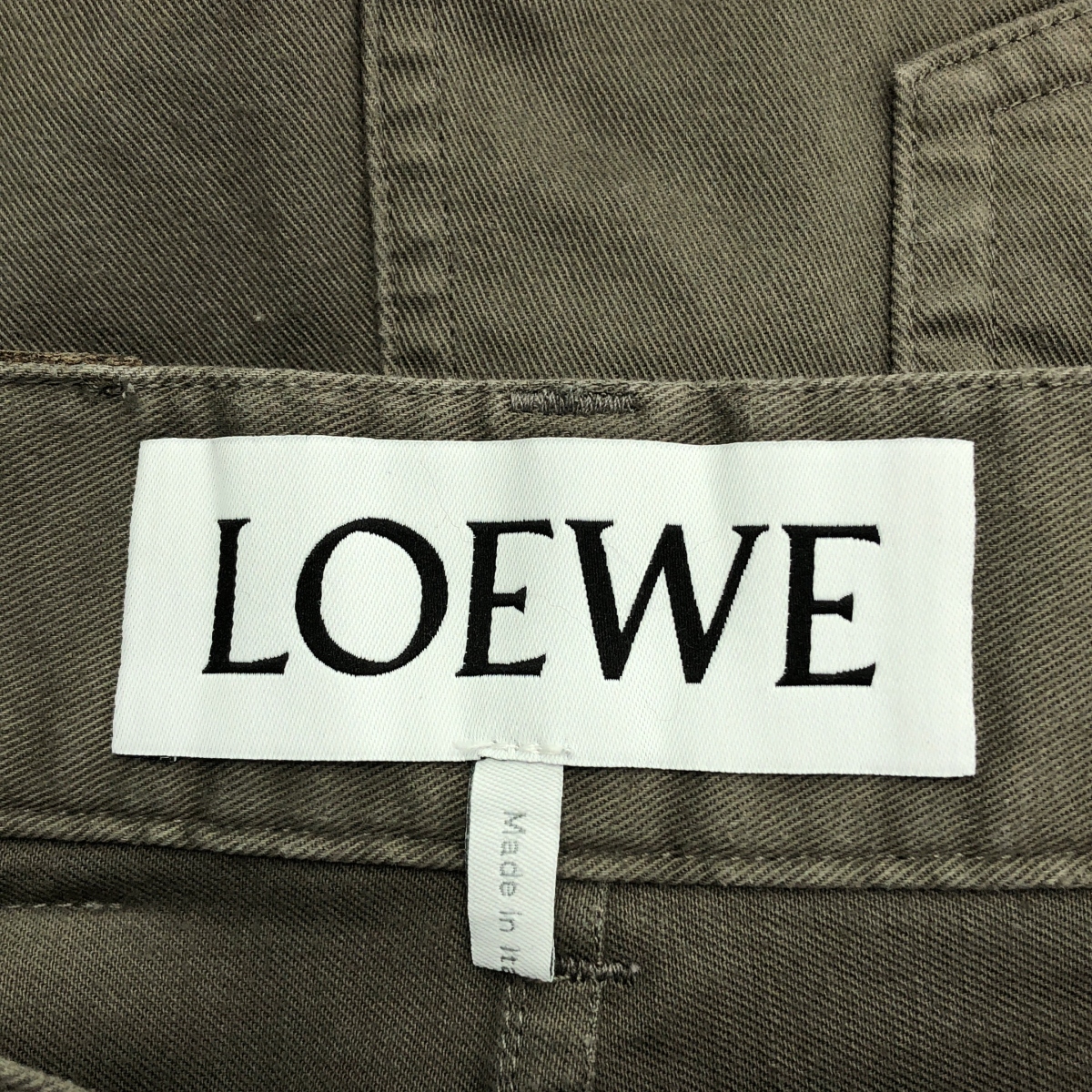 LOEWE / ロエベ ロゴ レザーパッチ ストレッチ タック ワイドパンツ
