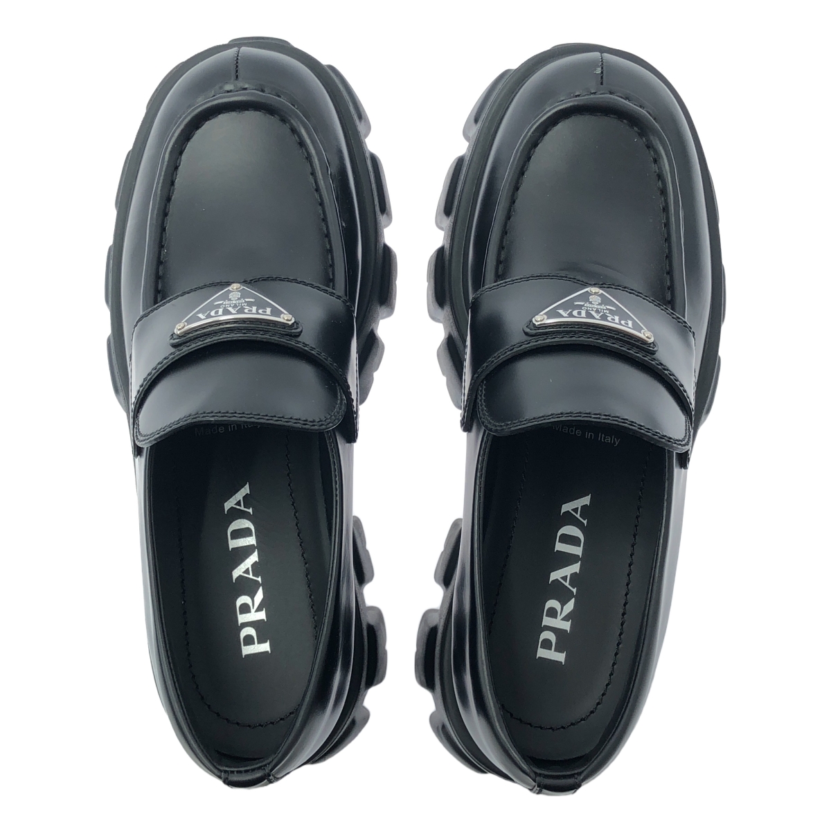 PRADA / プラダ モノリス プラッシュドレザー ローファー