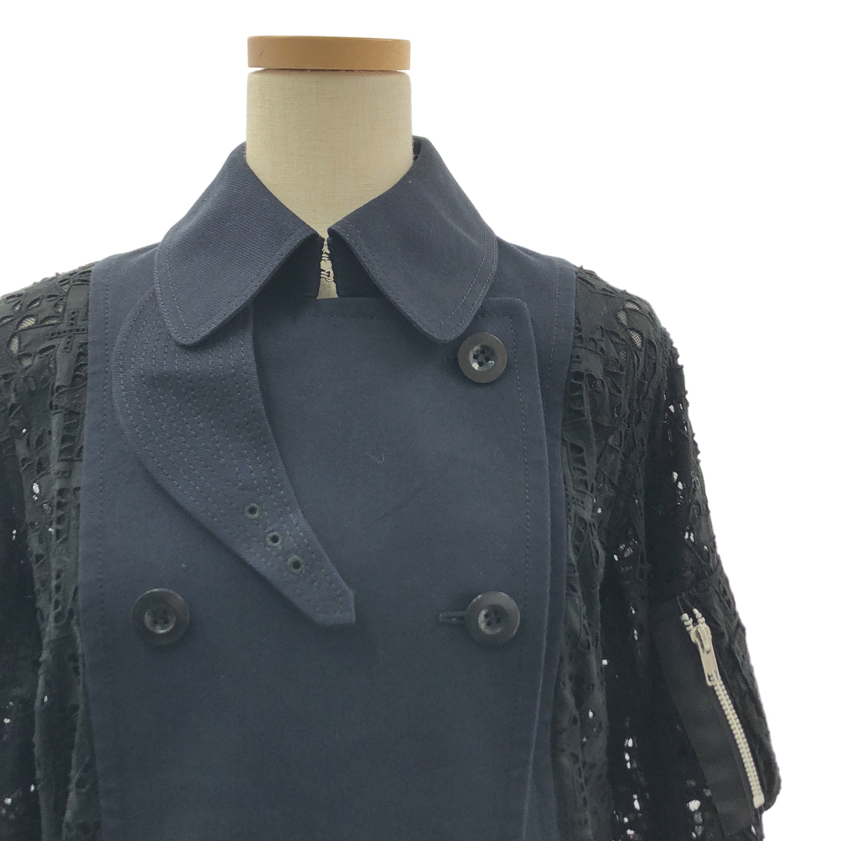 sacai / サカイ レース切替 ベルテッド ダブルコート / メッシュ総裏地