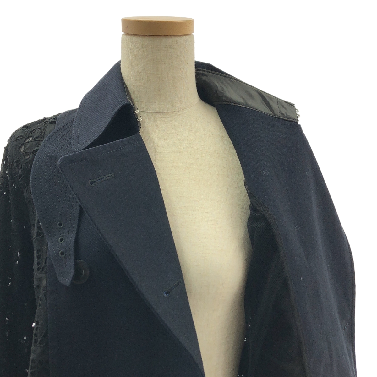 sacai / サカイ レース切替 ベルテッド ダブルコート / メッシュ総裏地