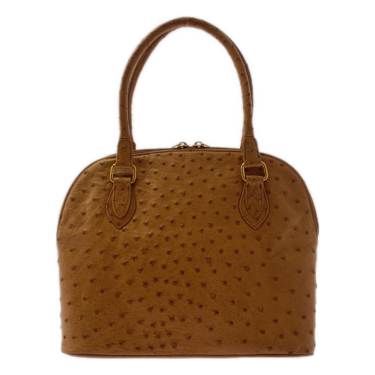 MORABITO / モラビト オーストリッチ レザー ロゴプレート ハンドバッグ