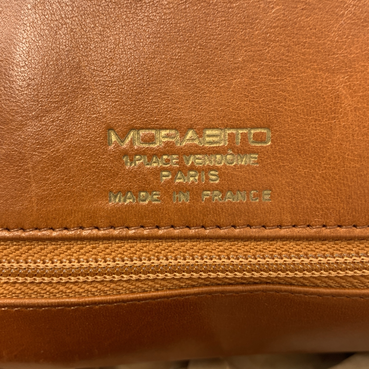 MORABITO / モラビト オーストリッチ レザー ロゴプレート ハンドバッグ