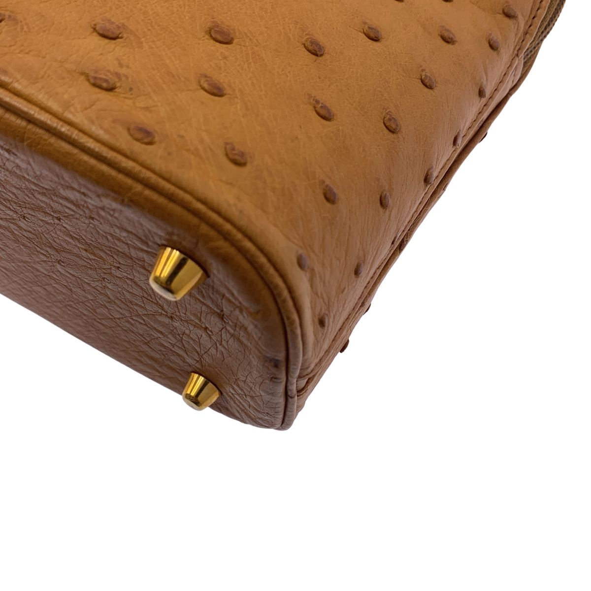 MORABITO / モラビト オーストリッチ レザー ロゴプレート ハンドバッグ