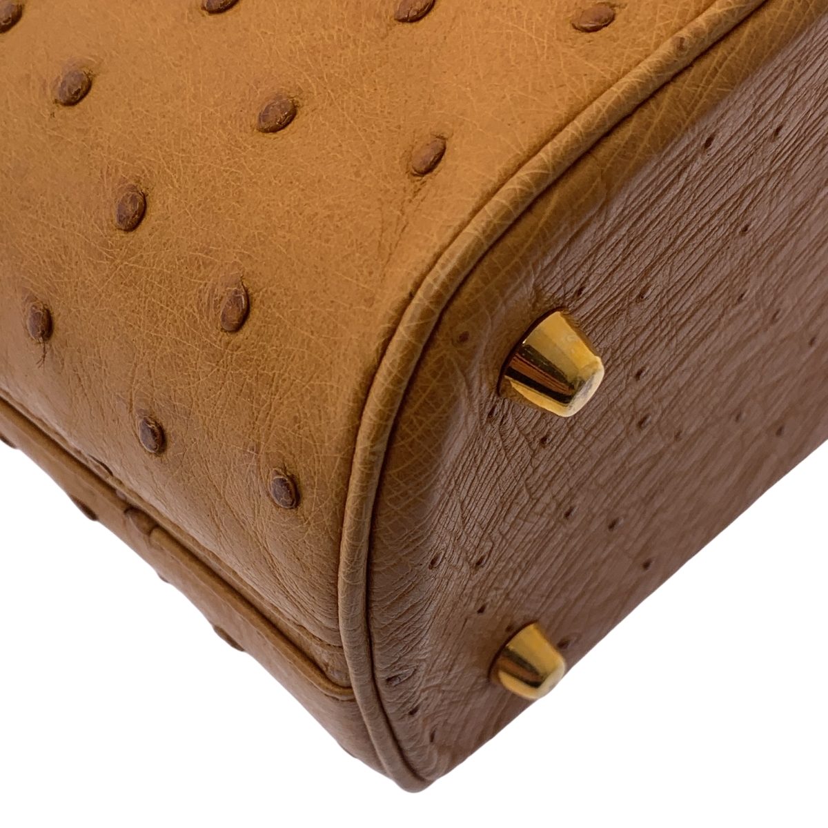 MORABITO / モラビト オーストリッチ レザー ロゴプレート ハンドバッグ