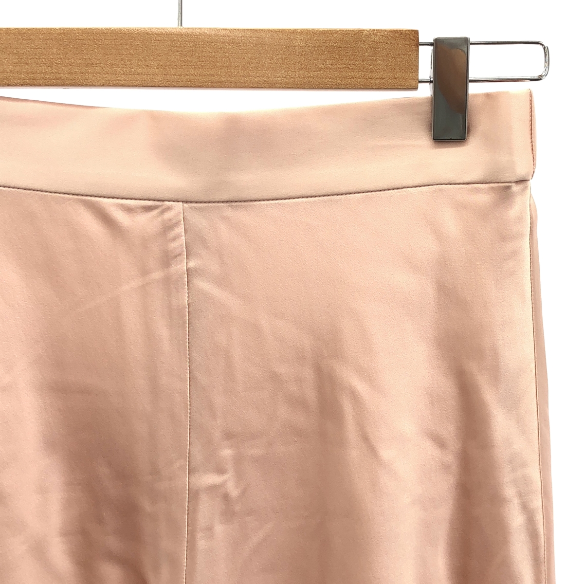 ESTNATION / エストネーション シルク バックジップ フレア ロングスカート