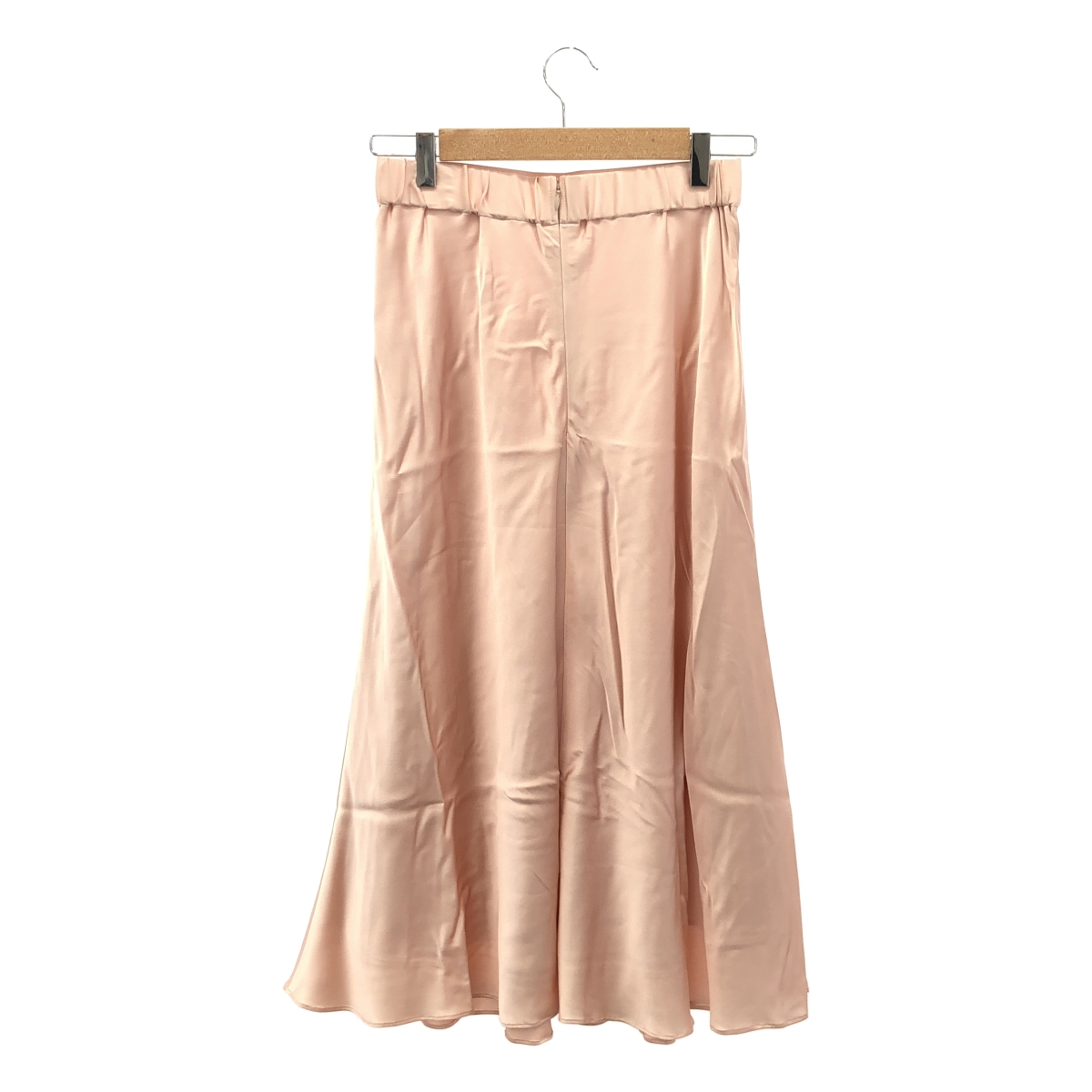 ESTNATION / エストネーション シルク バックジップ フレア ロングスカート