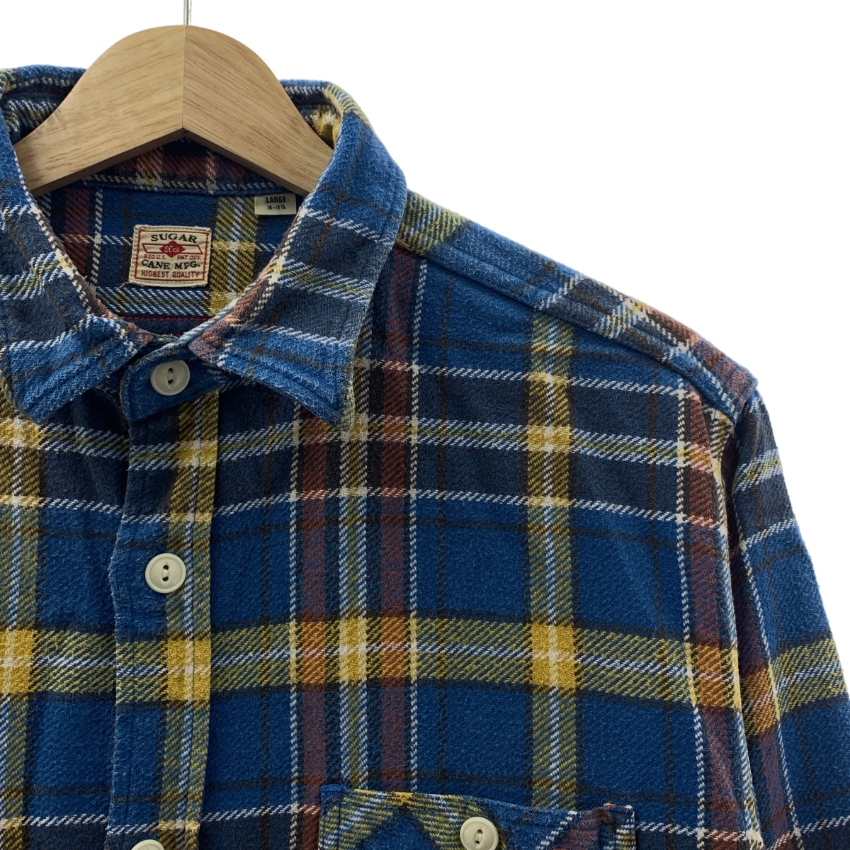 SUGAR CANE / シュガーケーン TWILL CHECK L/S WORK SHIRT / コットン チェック フランネル ワークシャツ