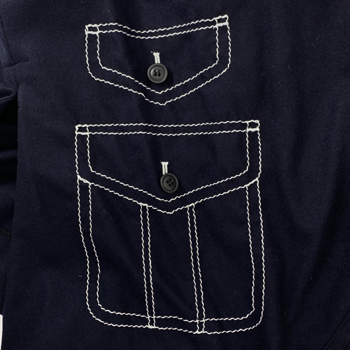 COMME des GARCONS / コムデギャルソン ウール 変形 アシンメトリー ステッチワーク バックジップ パンツ