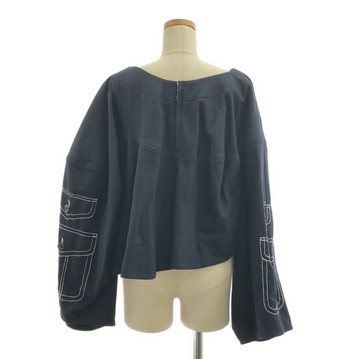 COMME des GARCONS / コムデギャルソン ウール 変形 アシンメトリー ステッチワーク バックジップ パンツ