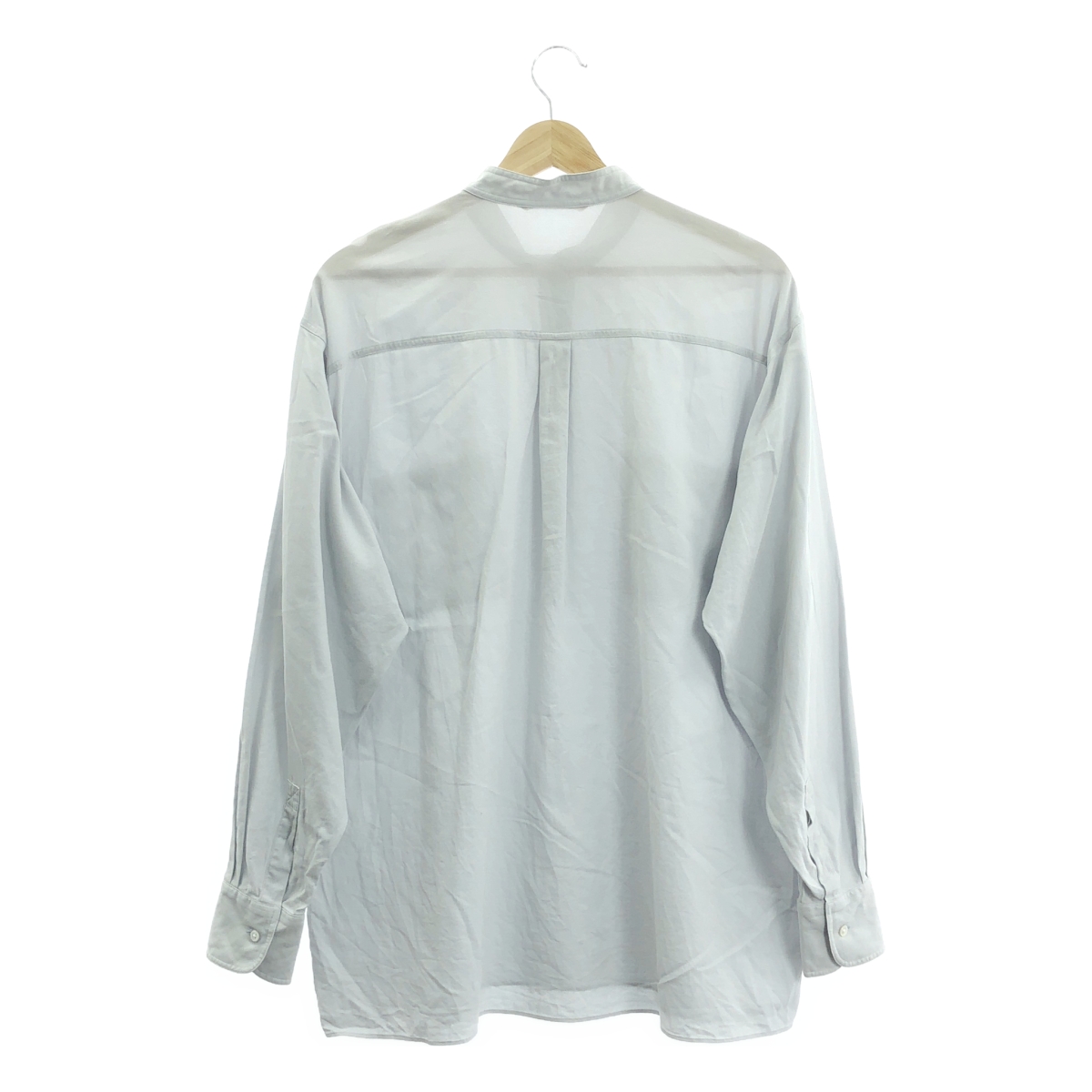 AURALEE / オーラリー SHUTTLE GEORGETTE CLOTH P/O SHIRTS バンドカラー プルオーバーシャツ