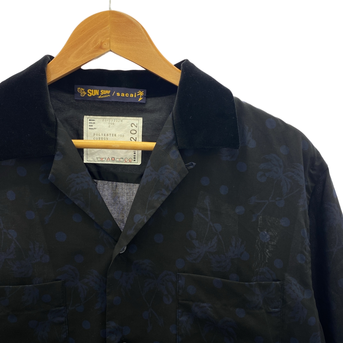 sacai / サカイ × SUN SURF / サンサーフ 総柄 パームツリードット オープンカラー アロハシャツ