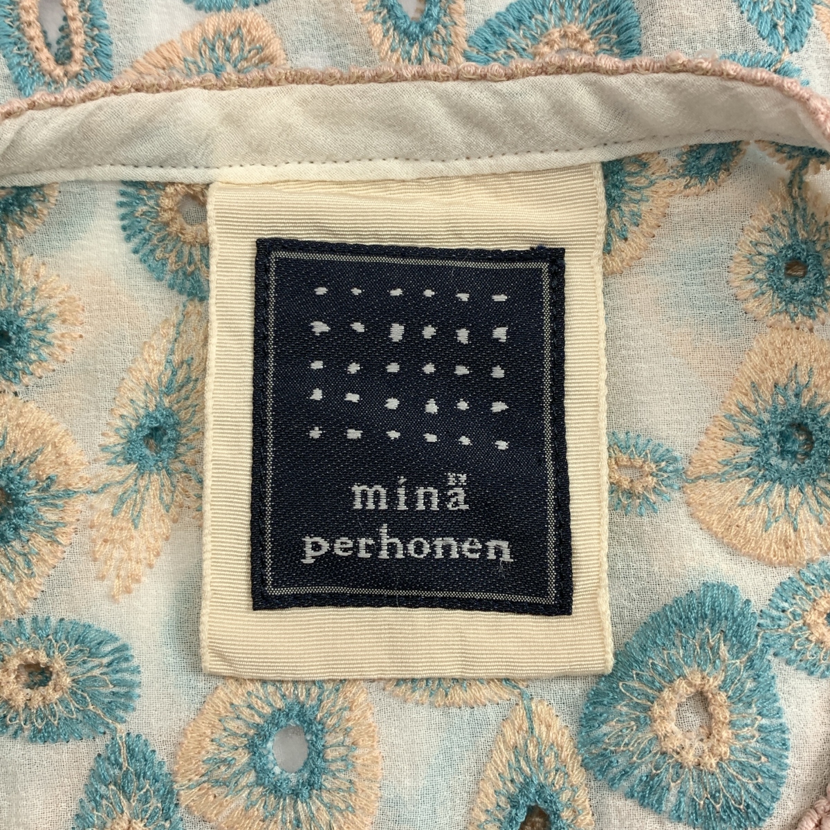 mina perhonen / ミナペルホネン light net カットワーク エンブロイダリー シャツ ワンピース
