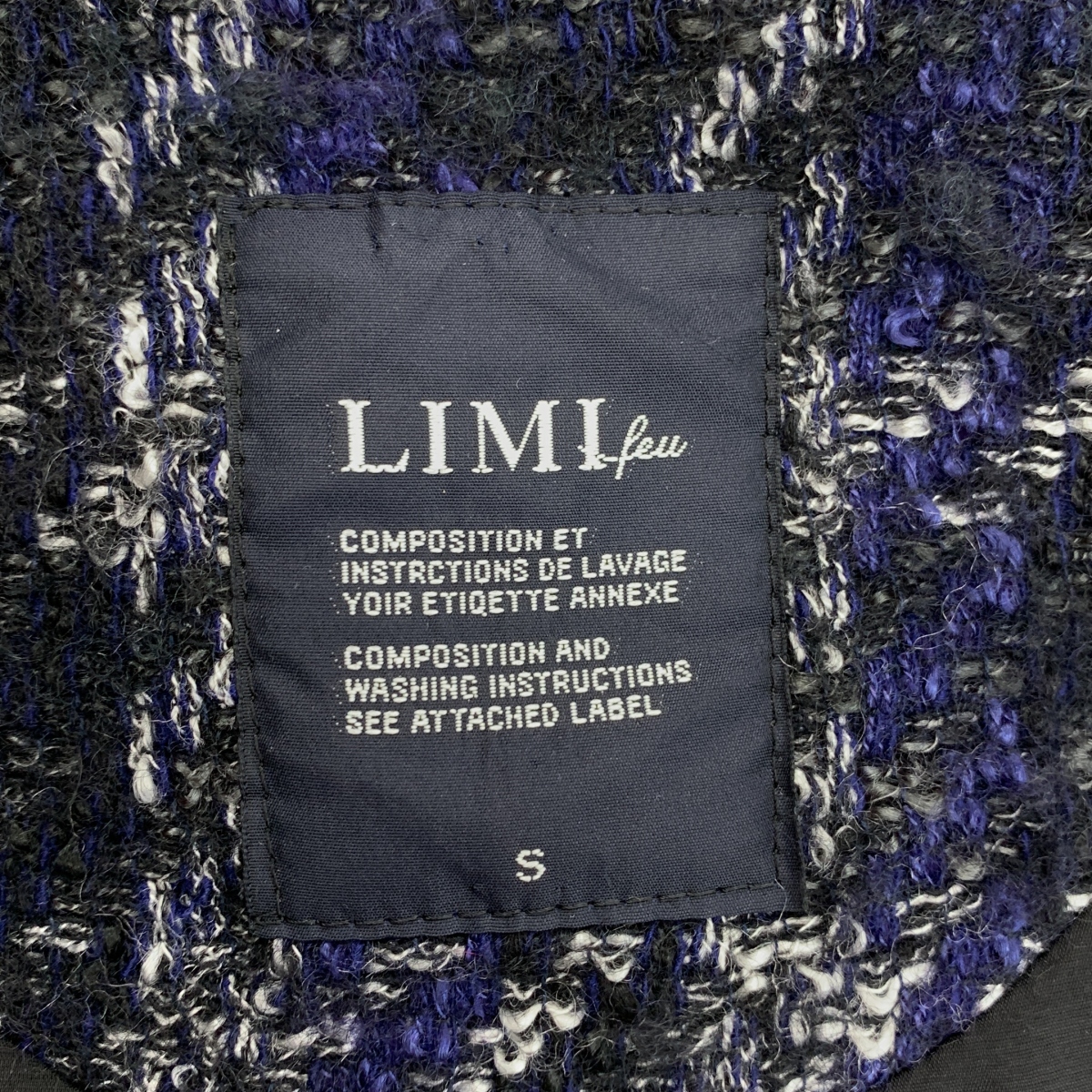 LIMI feu / リミフゥ ツイード ブルゾン ダブルジップ ジャケット