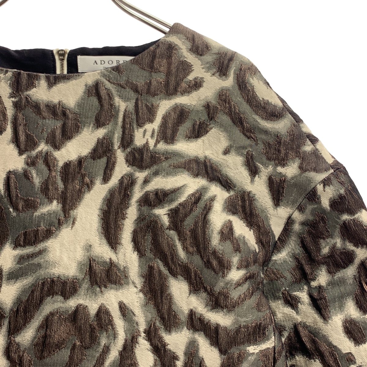 ADORE / アドーア 総柄 ジャガード プルオーバー 半袖ブラウス