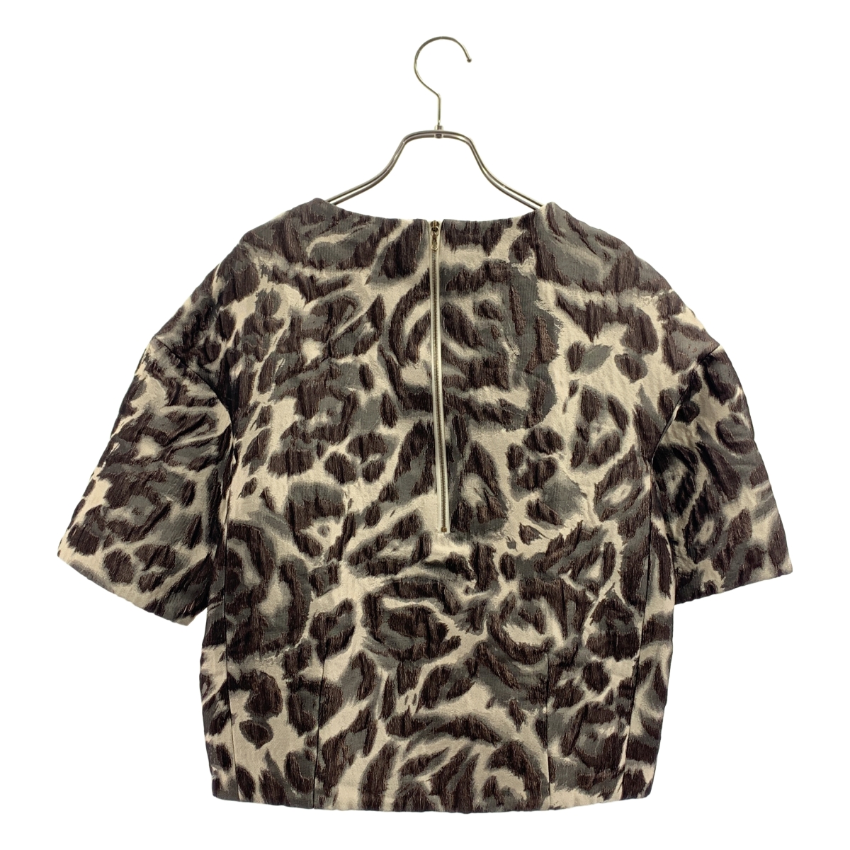 ADORE / アドーア 総柄 ジャガード プルオーバー 半袖ブラウス