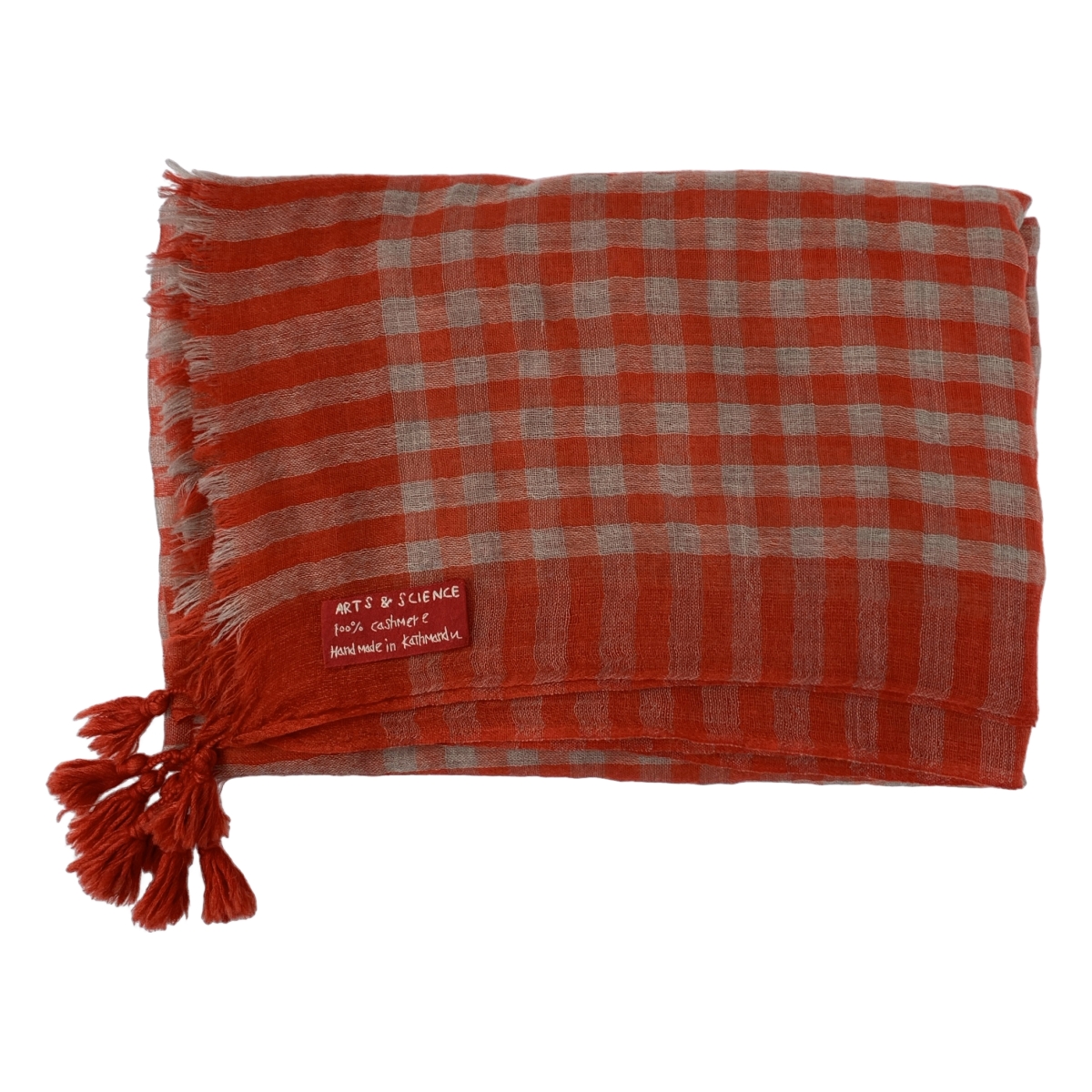 ARTS&SCIENCE / アーツアンドサイエンス cashmere 100％ / カシミヤ 大判 フリンジ ストール / ユニセックス
