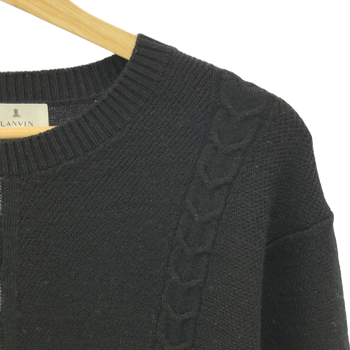 LANVIN / ランバン en Blue ウール 切替 ニット プルオーバー