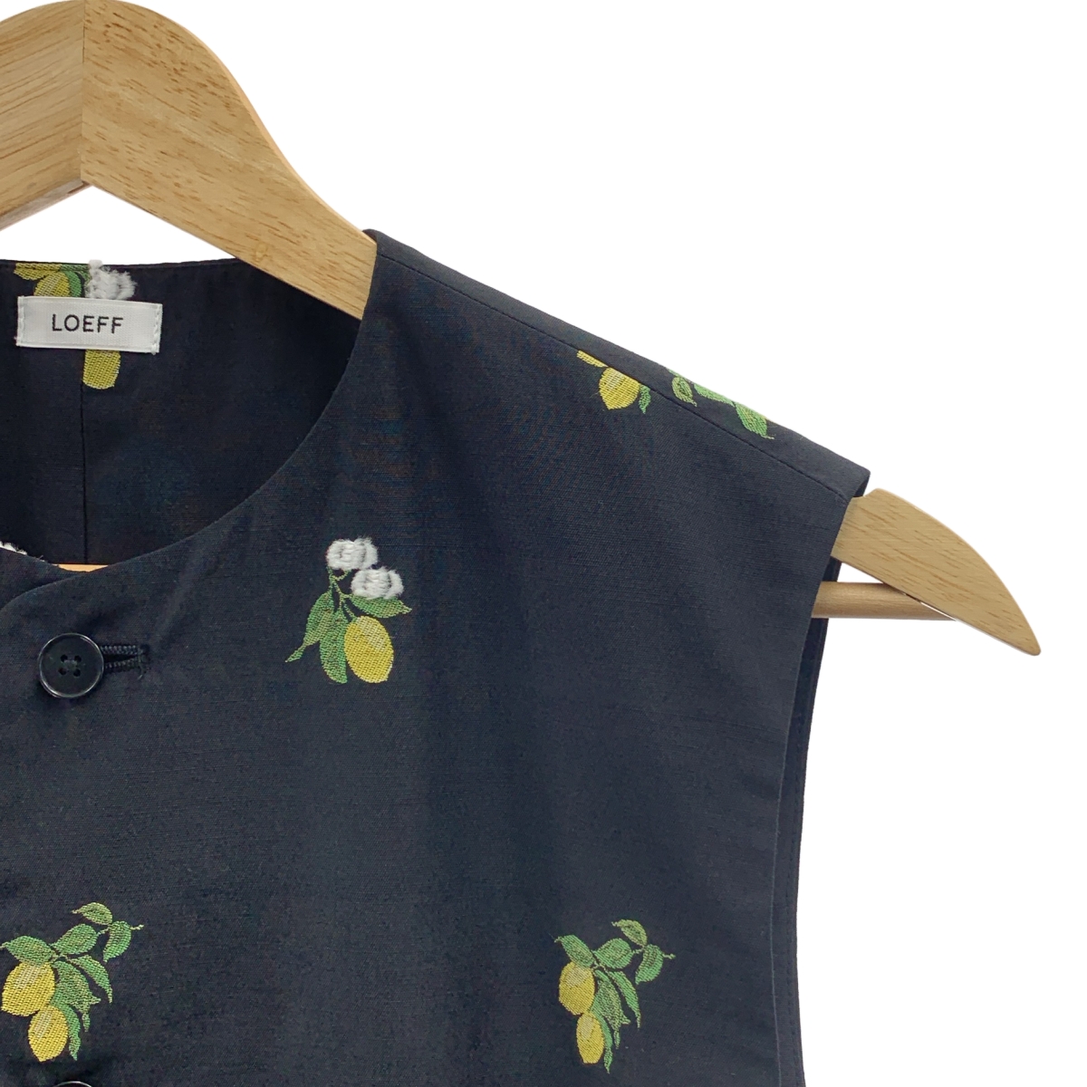 LOEFF / ロエフ レモン ジャガード ベスト ブラウス / 総裏地