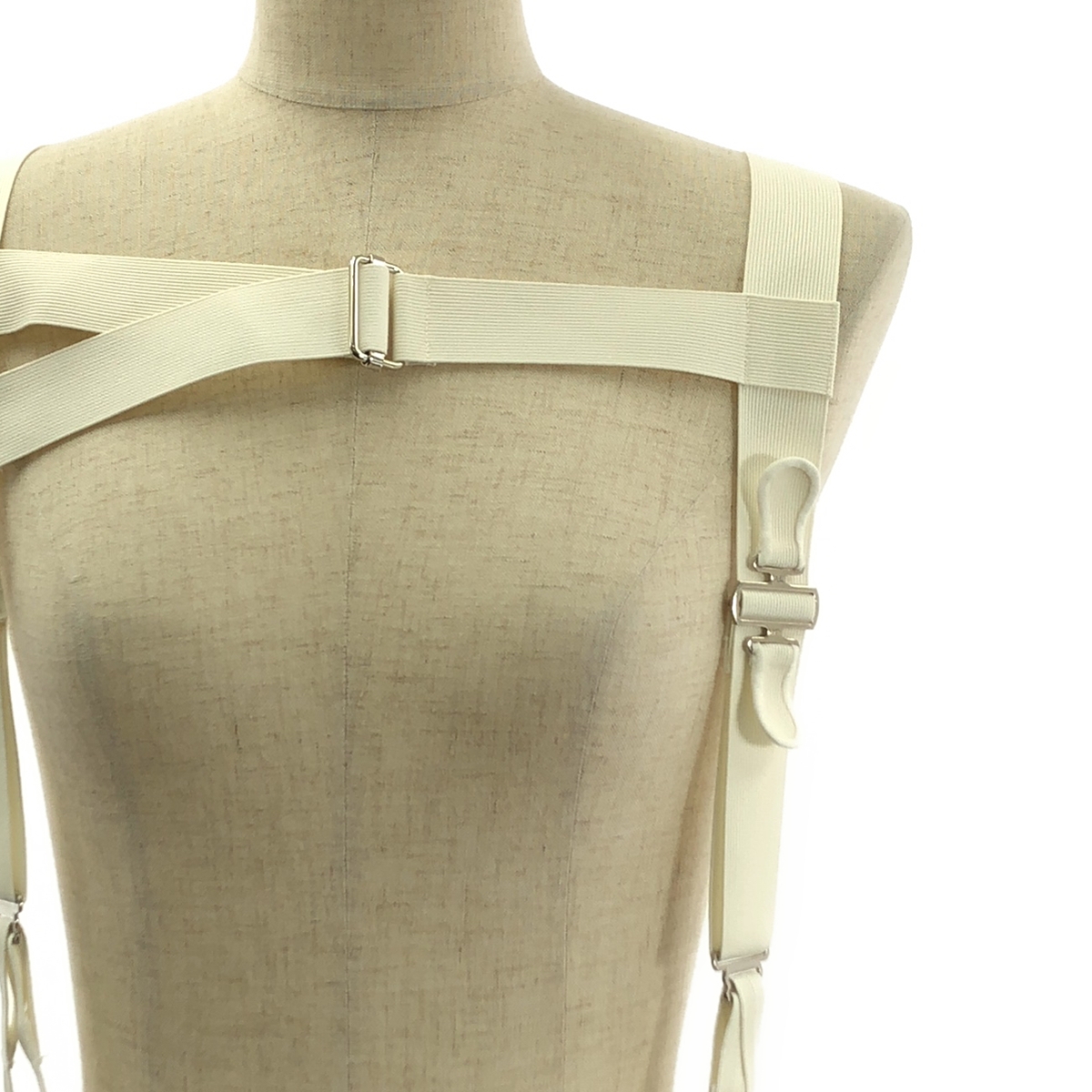 FUMIKA UCHIDA / フミカウチダ STRIPES SUSPENDER SIDE FRONT OVER SLACKS ウール ストライプ サスペンダー サイドフロント オーバースラックス