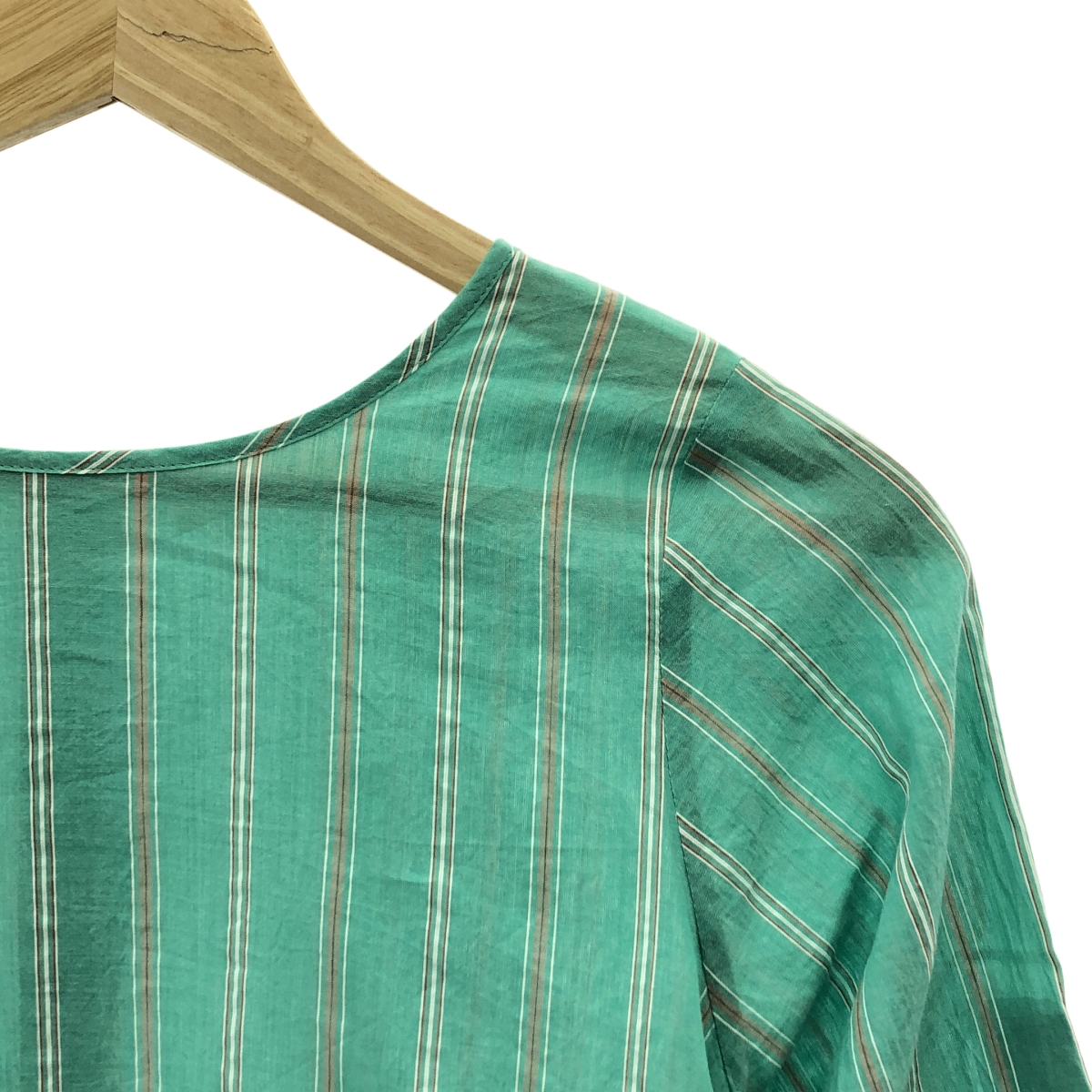 DES PRES / デプレ マドラスストライプ レイヤード ブラウス