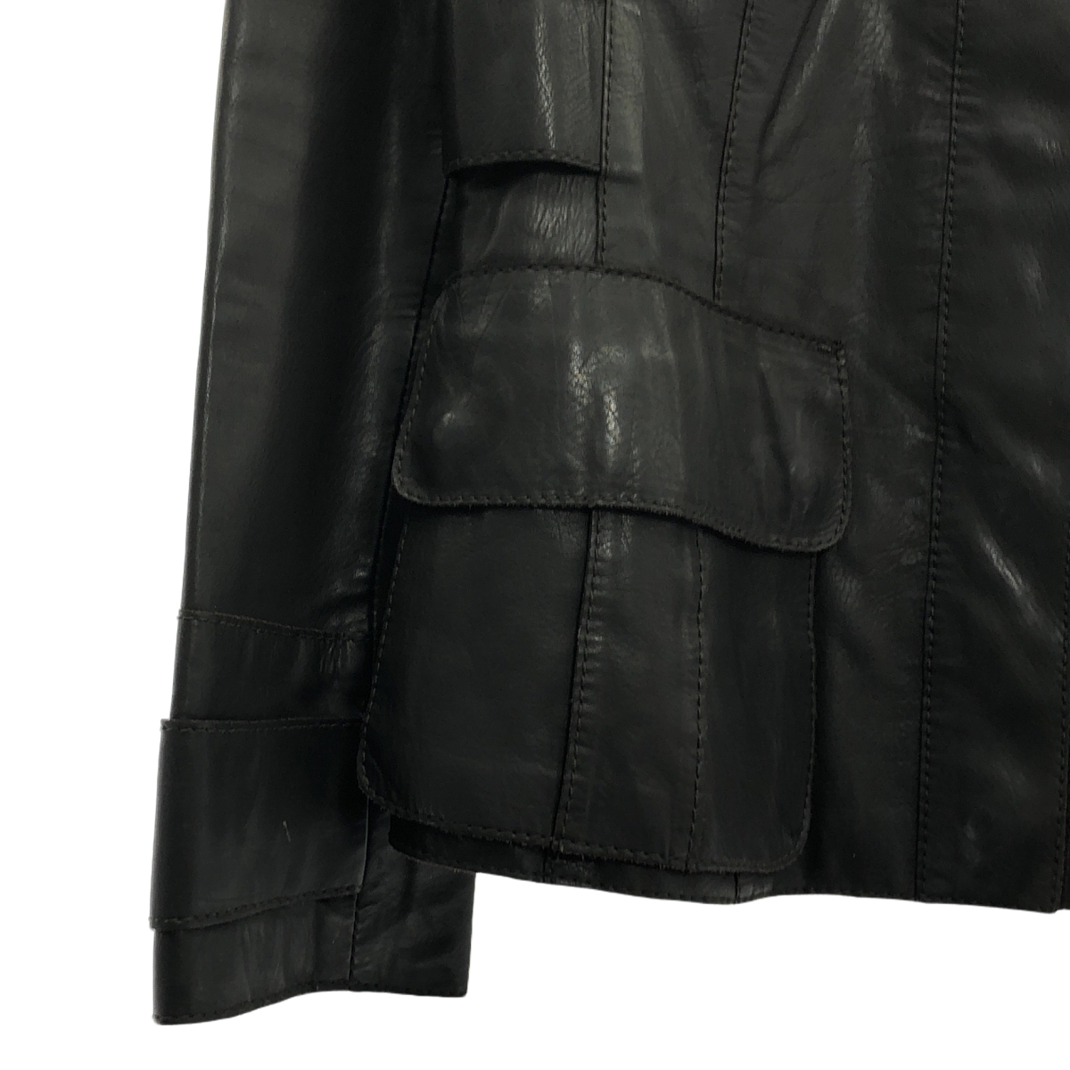 HUGO BOSS / ヒューゴボス スタンドカラー レザー シャツ ジャケット