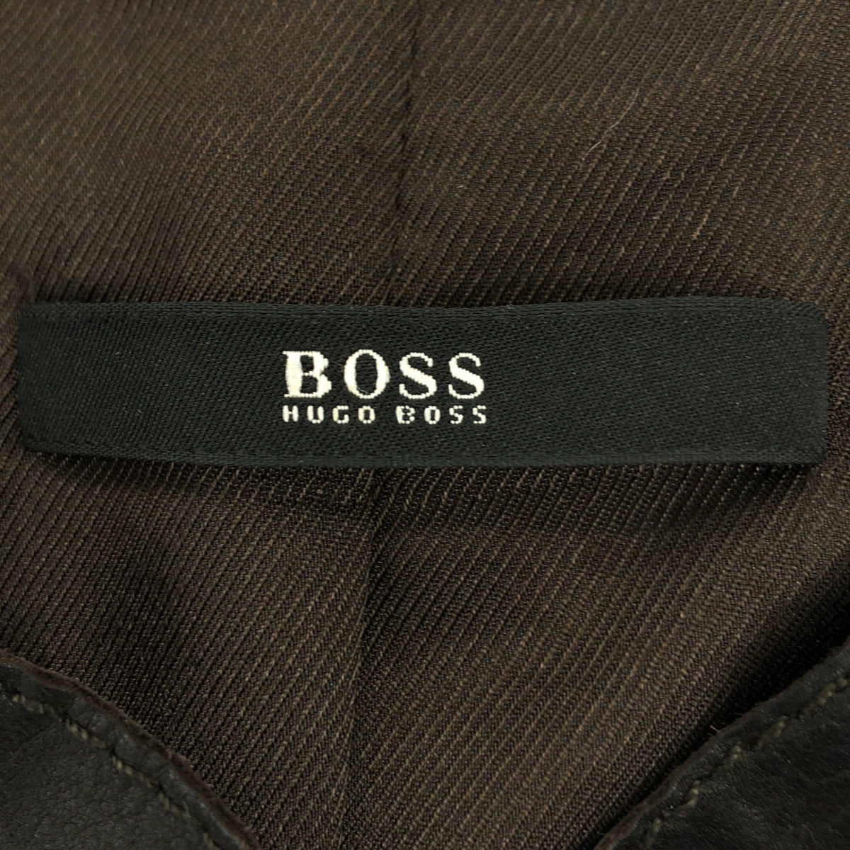 HUGO BOSS / ヒューゴボス スタンドカラー レザー シャツ ジャケット